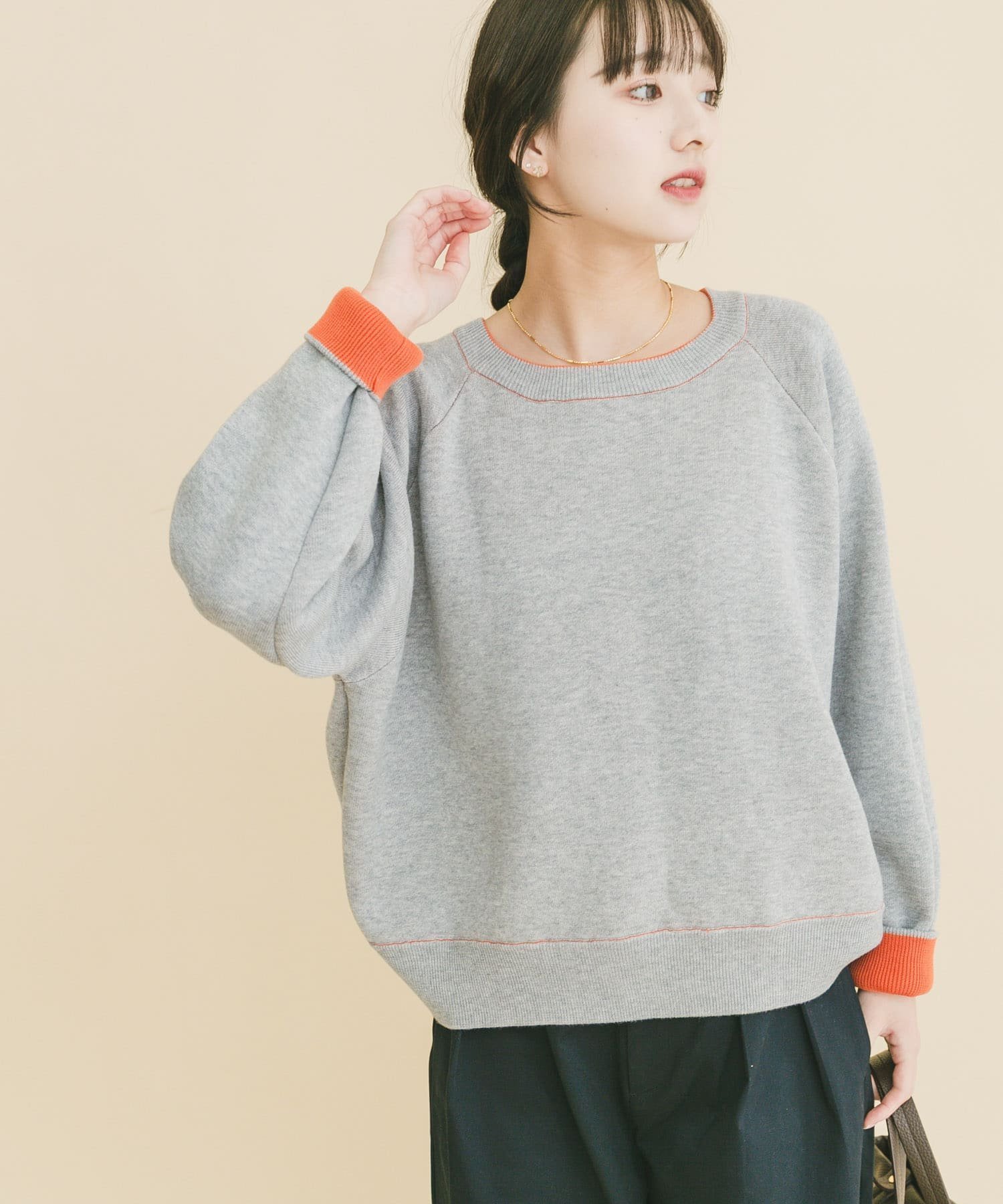 【アイテムズアーバンリサーチ/ITEMS URBAN RESEARCH】のラグランスリーブリバーシブルニット インテリア・キッズ・メンズ・レディースファッション・服の通販 founy(ファニー) 　ファッション　Fashion　レディースファッション　Fashion for Women　トップス・カットソー　Cut & Sew Tops　ニット　Knit Tops & Sweaters　オレンジ系その他|ID: prp329100004866963 ipo3291000000036251968