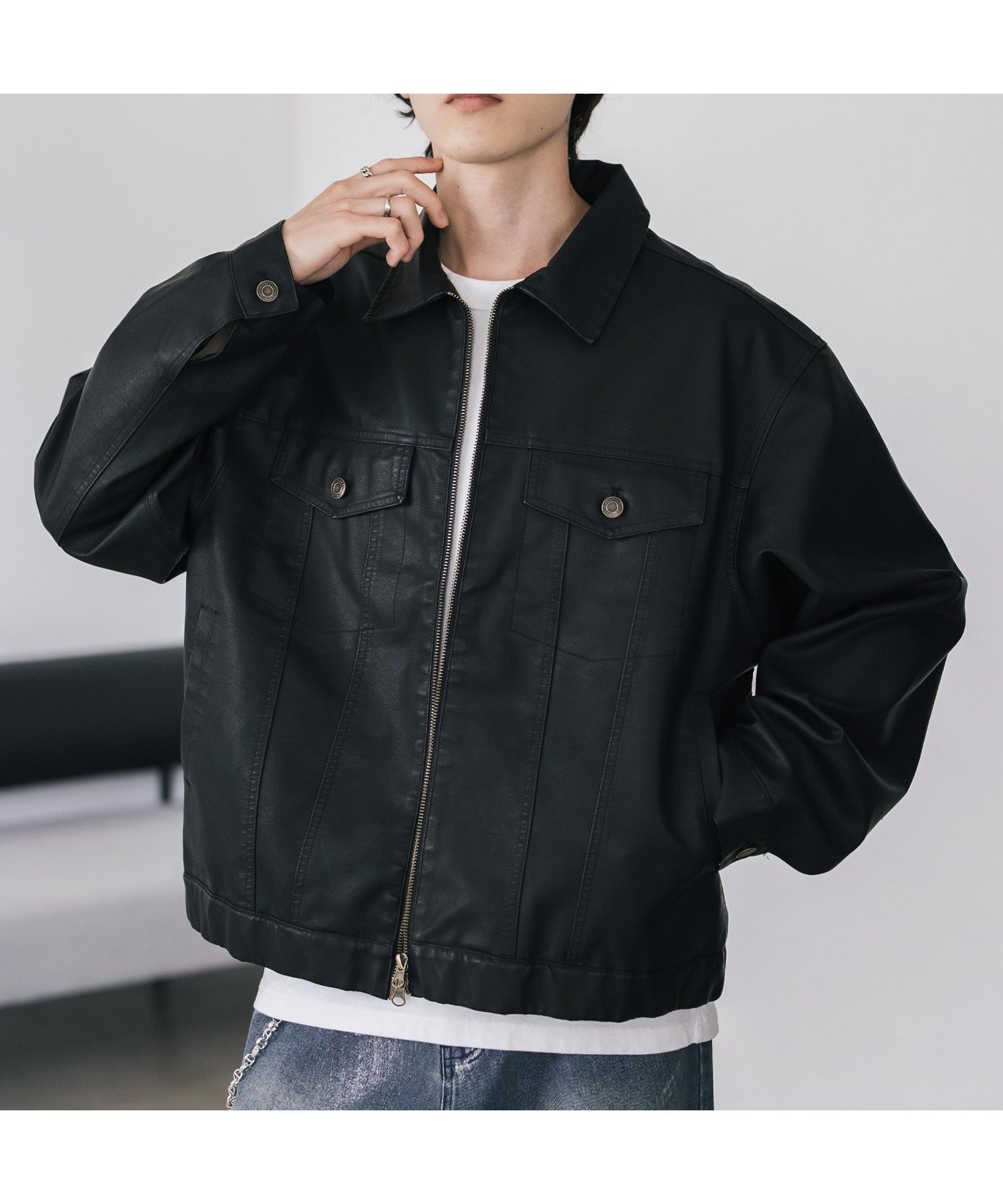 【ロッキーモンロー/Rocky Monroe】のヴィンテージ加工PUレザーダブルジップショートジャケット インテリア・キッズ・メンズ・レディースファッション・服の通販 founy(ファニー) ファッション Fashion レディースファッション Fashion for Women アウター Coat / Outerwear Collection レディースジャケット・軽アウター Jackets ヴィンテージ Vintage Style カットソー Cut and Sewn Top カーゴパンツ Cargo Pants, Utility Pants クール Cool, Chic スラックス Slacks, Dress Pants デニム Denim, Jeans Material トレンド Trend, Trending Now バランス Balance, Style Balance フィット Fit, Slim Fit フラップ Flap, Flap Pocket フレア Flare, Flared ポケット Pocket, Pocket Detail リアル Real, Realistic 再入荷 Restock / Back in Stock エレガント 上品 Elegant ブラック|ID: prp329100004867380 ipo3291000000036257421