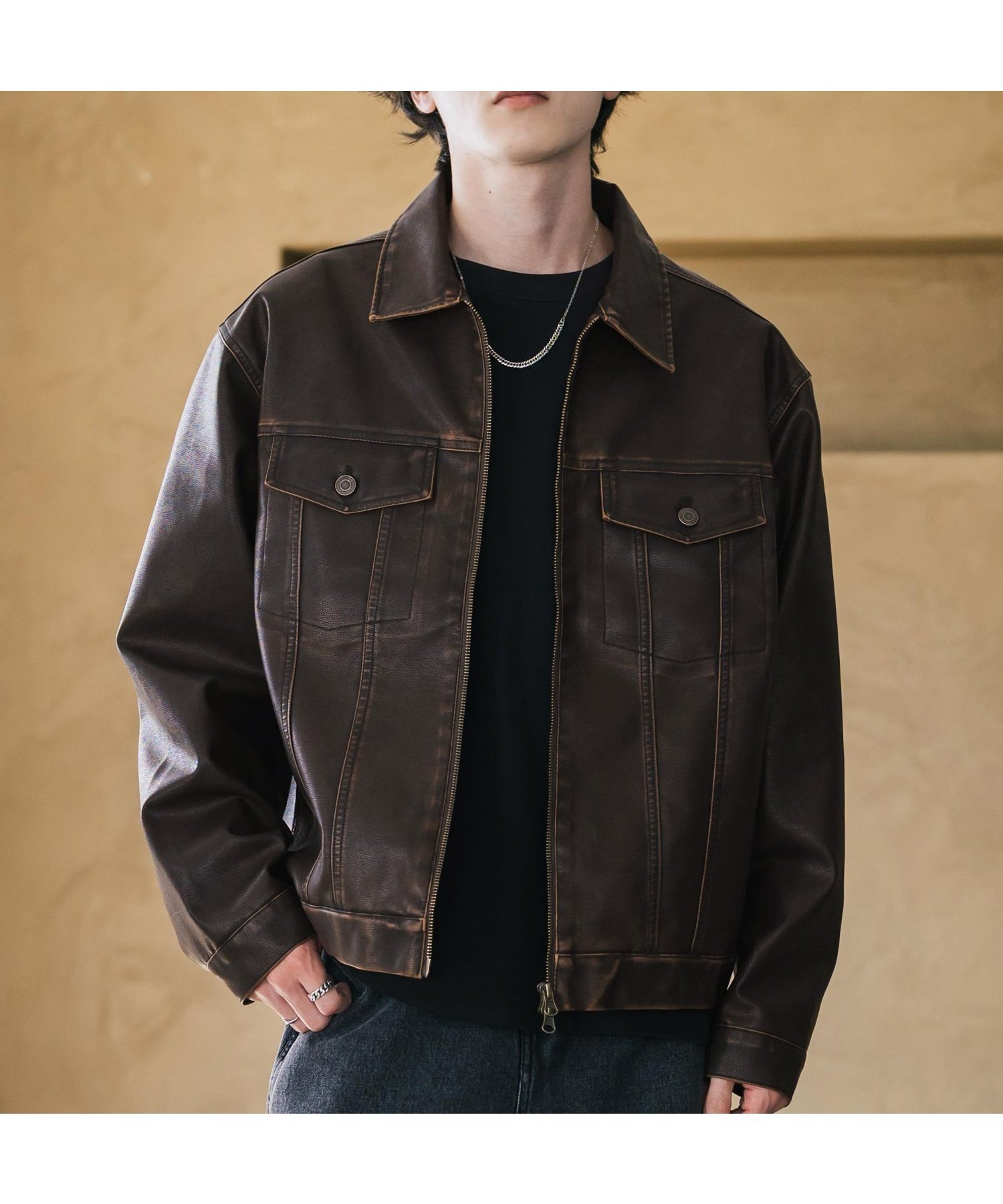 【ロッキーモンロー/Rocky Monroe】のヴィンテージ加工PUレザーダブルジップショートジャケット インテリア・キッズ・メンズ・レディースファッション・服の通販 founy(ファニー) ファッション Fashion レディースファッション Fashion for Women アウター Coat / Outerwear Collection レディースジャケット・軽アウター Jackets ヴィンテージ Vintage Style カットソー Cut and Sewn Top カーゴパンツ Cargo Pants, Utility Pants クール Cool, Chic スラックス Slacks, Dress Pants デニム Denim, Jeans Material トレンド Trend, Trending Now バランス Balance, Style Balance フィット Fit, Slim Fit フラップ Flap, Flap Pocket フレア Flare, Flared ポケット Pocket, Pocket Detail リアル Real, Realistic 再入荷 Restock / Back in Stock エレガント 上品 Elegant ブラウン|ID: prp329100004867380 ipo3291000000036257425