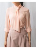 【ナラ カミーチェ/NARACAMICIE】のジョーゼットフリルタイ長袖ブラウス 人気、トレンドファッション・服の通販 founy(ファニー) ファッション Fashion レディースファッション Fashion for Women トップス・カットソー Cut & Sew Tops シャツ・ブラウス・オフィスカジュアル Elegant Blouses & Button-Ups イエロー Yellow エレガント 上品 Elegant ジョーゼット Georgette, Semi-Sheer Fabric ストレッチ Stretch, Stretchy Fabric 長袖 Long Sleeve, Full Sleeve thumbnail ピンク|ID: prp329100004867405 ipo3291000000036257926