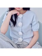 【スナイデル/SNIDEL】の【WEB限定/ROSE Collection】モチーフボタンニットカーディガン 人気、トレンドファッション・服の通販 founy(ファニー) ファッション Fashion レディースファッション Fashion for Women トップス・カットソー Cut & Sew Tops ニット Knit Tops & Sweaters カーディガン・羽織り Layered Style Cardigans おすすめ Recommended / Our Picks カーディガン Cardigan, Knitwear サテン Satin, Glossy Fabric スマート Smart, Elegant フロント Front, Front Design ブラウジング Blouson Silhouette, Cinched Waist モチーフ Motif, Design Theme ローズ Rose, Rose Motif thumbnail SAX[083]|ID: prp329100004867407 ipo3291000000036257971