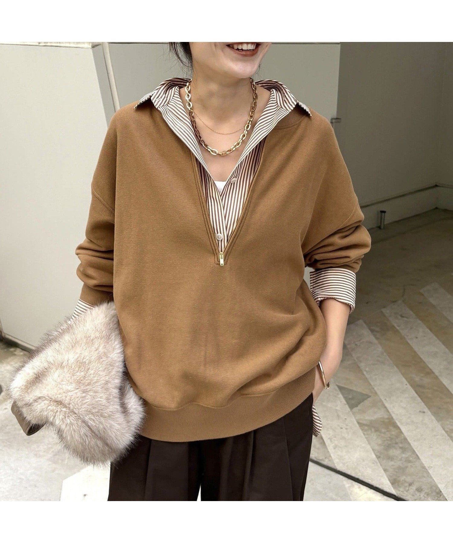 【ドゥドゥ/DouDou】の【新色追加】【インフルエンサー OKOCHI企画】ハーフジップスウェット インテリア・キッズ・メンズ・レディースファッション・服の通販 founy(ファニー) 　ファッション　Fashion　レディースファッション　Fashion for Women　トップス・カットソー　Cut & Sew Tops　レディースパーカー・カジュアルフーディー　Casual Hoodies & Sweatshirts　スウェット・クルーネックトップス　Sweatshirts & Crewnecks / Relaxed Fit Sweat Tops　インナー　Innerwear　スウェット / スエット　Sweatshirt, Sweatwear　スマート　Smart, Elegant　雑誌　Magazine, Fashion Magazine　ロング　Long, Long-Length　A/W・秋冬　Autumn/Winter　冬　Winter / This Winter　再入荷　Restock / Back in Stock　おすすめ　Recommended / Our Picks　2025年　2025　2025-2026秋冬・A/W　Autumn/Winter 2025–26 AW25–26　キャメル|ID: prp329100004867408 ipo3291000000036257993