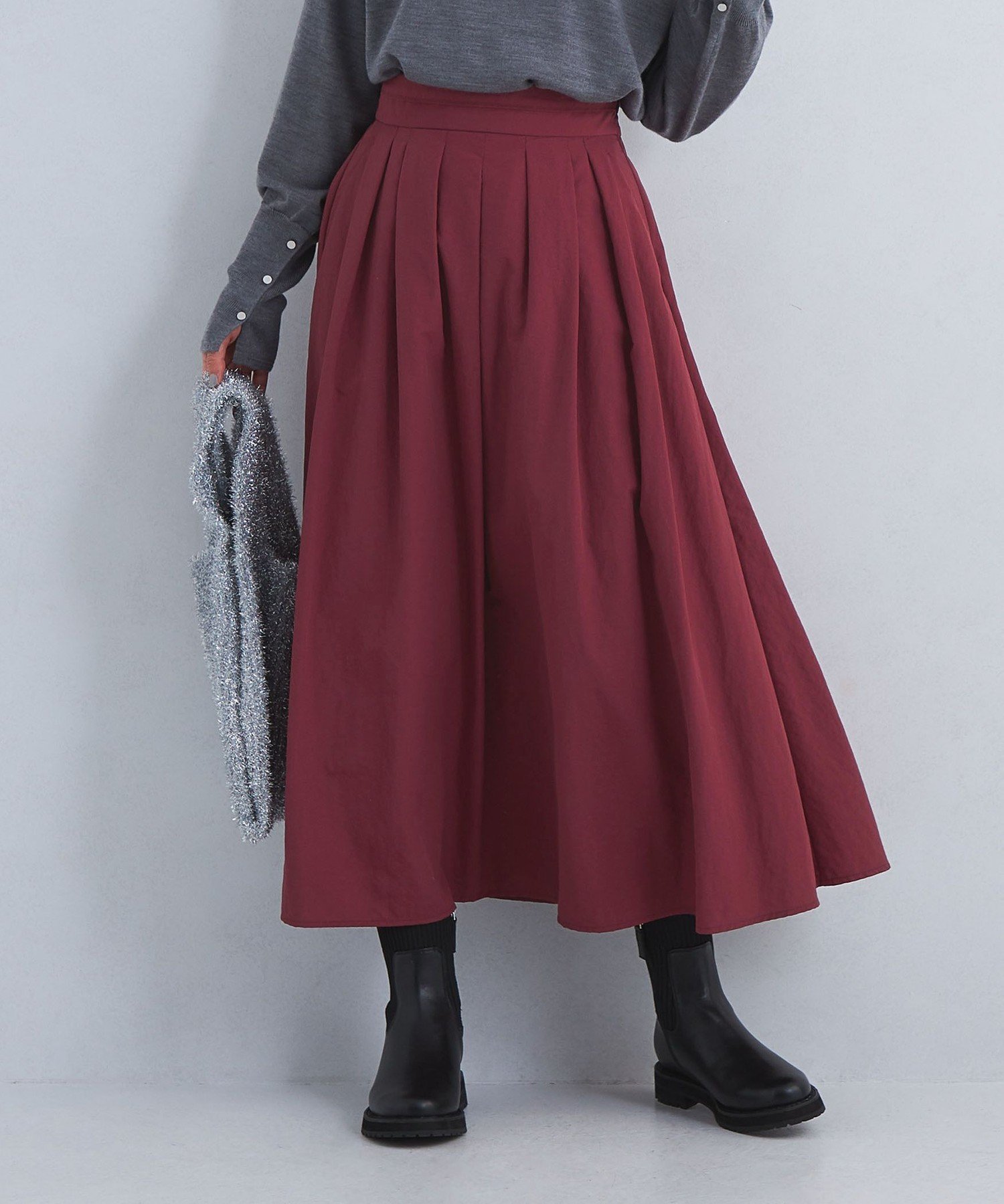 【ユナイテッドアローズ/UNITED ARROWS】のタック フレア スカート インテリア・キッズ・メンズ・レディースファッション・服の通販 founy(ファニー) 　ファッション　Fashion　レディースファッション　Fashion for Women　スカート　Skirts　Aライン・フレアスカート　A-Line & Flared Skirts　秋　Autumn　スニーカー　Sneakers, Trainers　フレア　Flare, Flared　冬　Winter / This Winter　アウトレット　Outlet / Clearance　エレガント 上品　Elegant　WINE|ID: prp329100004867409 ipo3291000000036258030