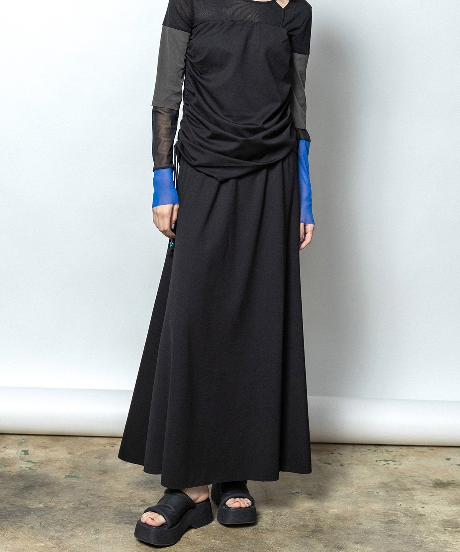 【アウラアイラ/AULA AILA】の3WAYギャザーフレアスカート インテリア・キッズ・メンズ・レディースファッション・服の通販 founy(ファニー) 　ファッション　Fashion　レディースファッション　Fashion for Women　スカート　Skirts　Aライン・フレアスカート　A-Line & Flared Skirts　アシンメトリー　Asymmetrical Style　ギャザー　Gathered, Ruffled　デニム　Denim, Jeans Material　ドレープ　Drape, Draping Fabric　フレア　Flare, Flared　ミニスカート　Mini Skirt, Short Skirt　S/S・春夏　SS, Spring/Summer, Warm Season　夏　Summer　2026年　2026　BLACK|ID: prp329100004867435 ipo3291000000036258159