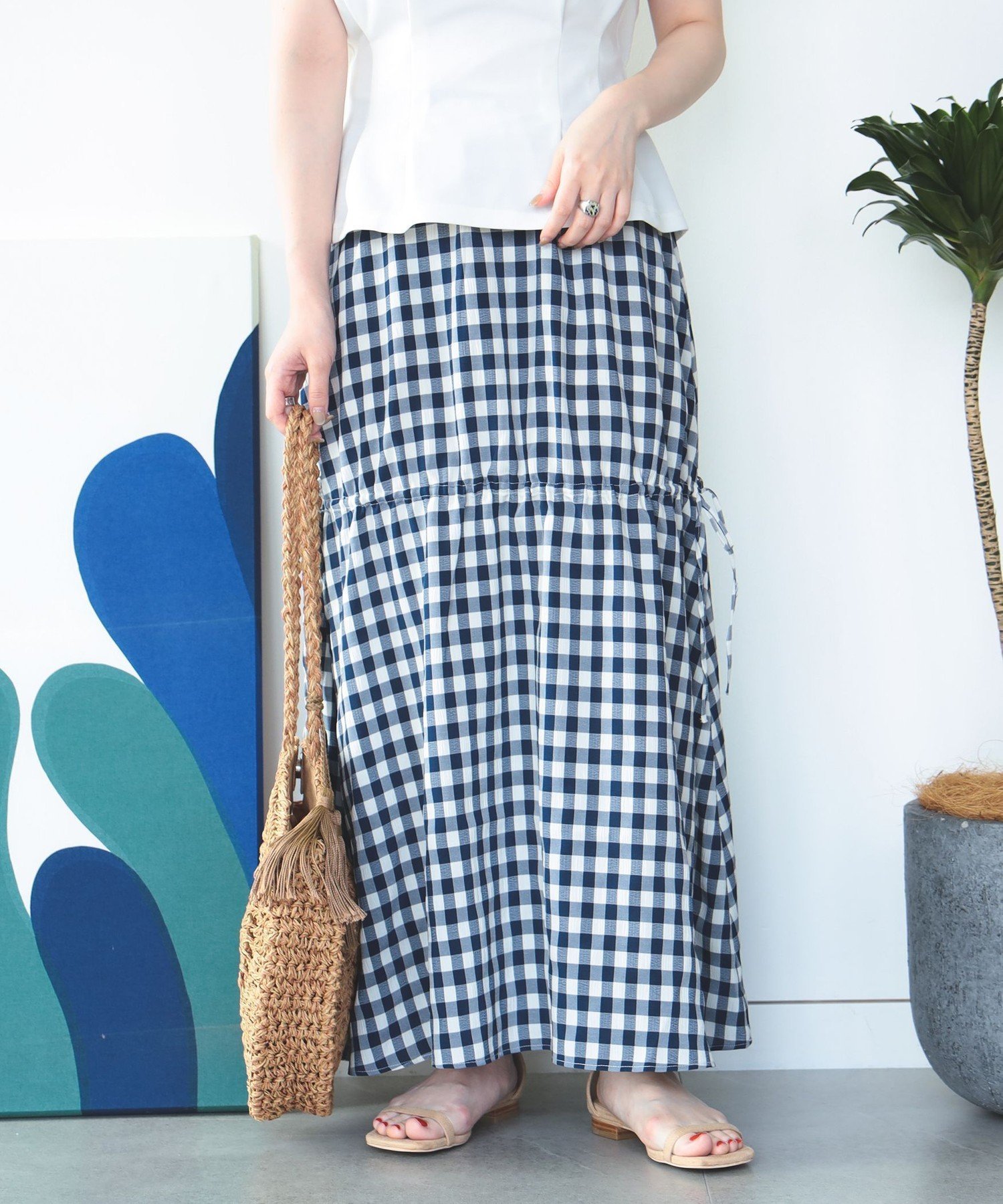 【ビームス ウイメン/BEAMS】のBEAMS HEART / チェック ドロストスカート 人気、トレンドファッション・服の通販 founy(ファニー) ファッション Fashion レディースファッション Fashion for Women スカート Skirts おすすめ Recommended / Our Picks カットソー Cut and Sewn Top ギンガム Gingham, Gingham Fabric チェック Check, Plaid, Tartan フェミニン Feminine, Girly リボン Ribbon, Bow ロング Long, Long-Length other-1|ID: prp329100004867437 ipo3291000000036258163