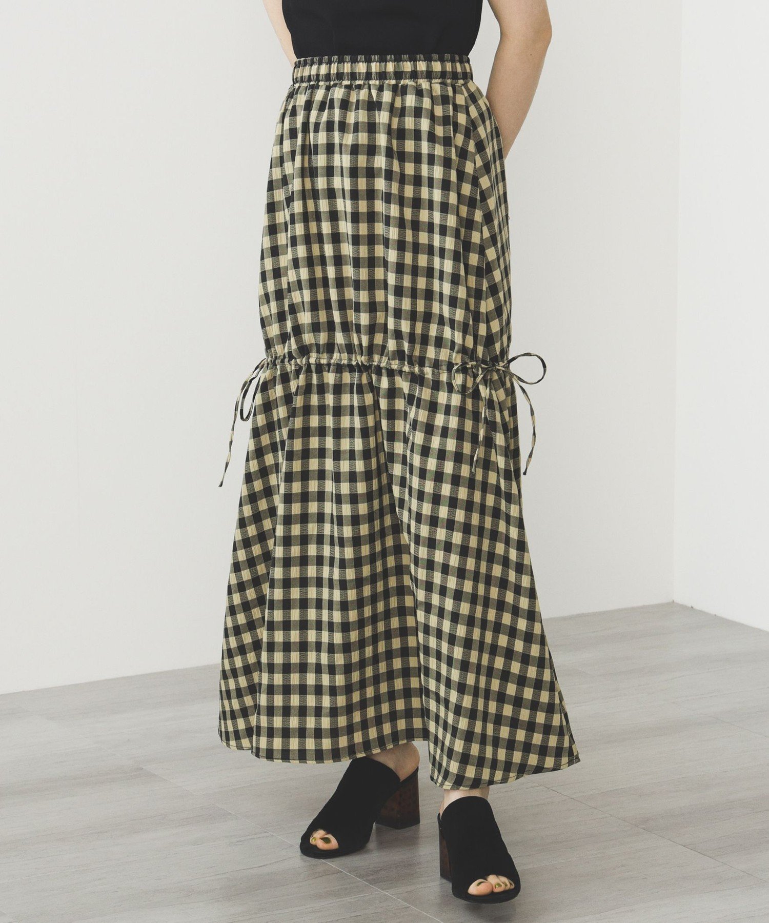 【ビームス ウイメン/BEAMS】のBEAMS HEART / チェック ドロストスカート インテリア・キッズ・メンズ・レディースファッション・服の通販 founy(ファニー) ファッション Fashion レディースファッション Fashion for Women スカート Skirts おすすめ Recommended / Our Picks カットソー Cut and Sewn Top ギンガム Gingham, Gingham Fabric チェック Check, Plaid, Tartan フェミニン Feminine, Girly リボン Ribbon, Bow ロング Long, Long-Length BROWN|ID: prp329100004867437 ipo3291000000036258165