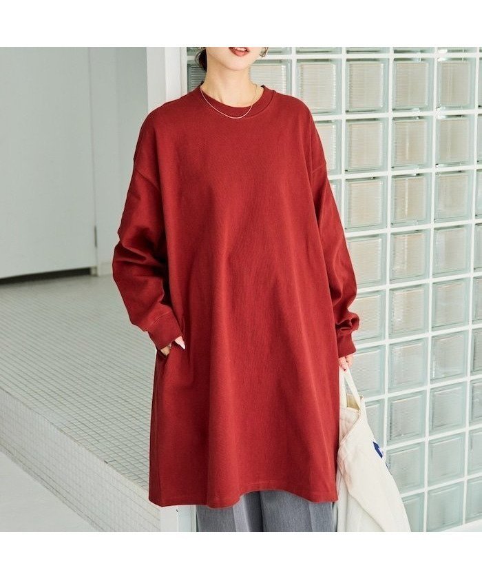【フリークスストア/FREAK'S STORE】のビッグシルエット ロング スリーブ Tシャツ ミニ ワンピース【限定展開】 25AW インテリア・キッズ・メンズ・レディースファッション・服の通販 founy(ファニー) 　ファッション　Fashion　レディースファッション　Fashion for Women　ワンピース　Dresses　カットソー　Cut and Sewn Top　キャップ　Cap, Baseball Cap　ショルダー　Shoulder, Shoulder Strap　ショート　Short, Short Length　スリーブ　Sleeve, Long Sleeve / Short Sleeve　チュニック　Tunic, Long Top　デニム　Denim, Jeans Material　ドロップ　Drop Shoulder, Dropped Style　定番　Standard, Basic Item　人気　Popular, Best Seller　ビッグ　Big, Oversized　ボトム　Bottoms, Lower Wear　ポケット　Pocket, Pocket Detail　ロング　Long, Long-Length　A/W・秋冬　Autumn/Winter　冬　Winter / This Winter　プチプライス・低価格　Affordable / Budget Price　おすすめ　Recommended / Our Picks　2025年　2025　2025-2026秋冬・A/W　Autumn/Winter 2025–26 AW25–26　ワインレッド|ID: prp329100004867452 ipo3291000000036258221