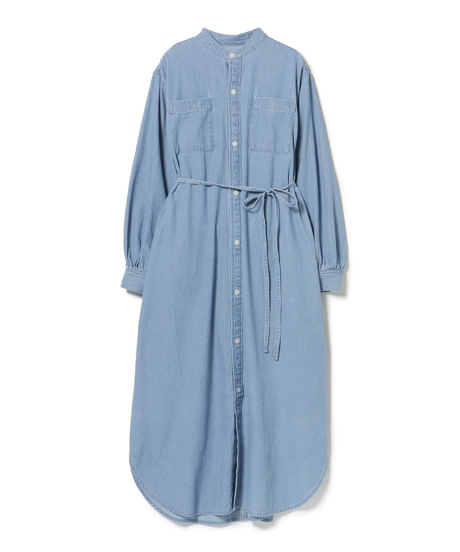 【ビームス ハート/BEAMS HEART】のデニム シャツ ワンピース インテリア・キッズ・メンズ・レディースファッション・服の通販 founy(ファニー) ファッション Fashion レディースファッション Fashion for Women ワンピース Dresses シャツワンピース / 1枚で着映えコーデ Shirt Dresses 今季 This Season, Current Season ショルダー Shoulder, Shoulder Strap デニム Denim, Jeans Material トレンド Trend, Trending Now ドロップ Drop Shoulder, Dropped Style フロント Front, Front Design ブラウジング Blouson Silhouette, Cinched Waist リボン Ribbon, Bow リラックス Relax, Relaxed Fit ロング Long, Long-Length SAX|ID: prp329100004867453 ipo3291000000036258230