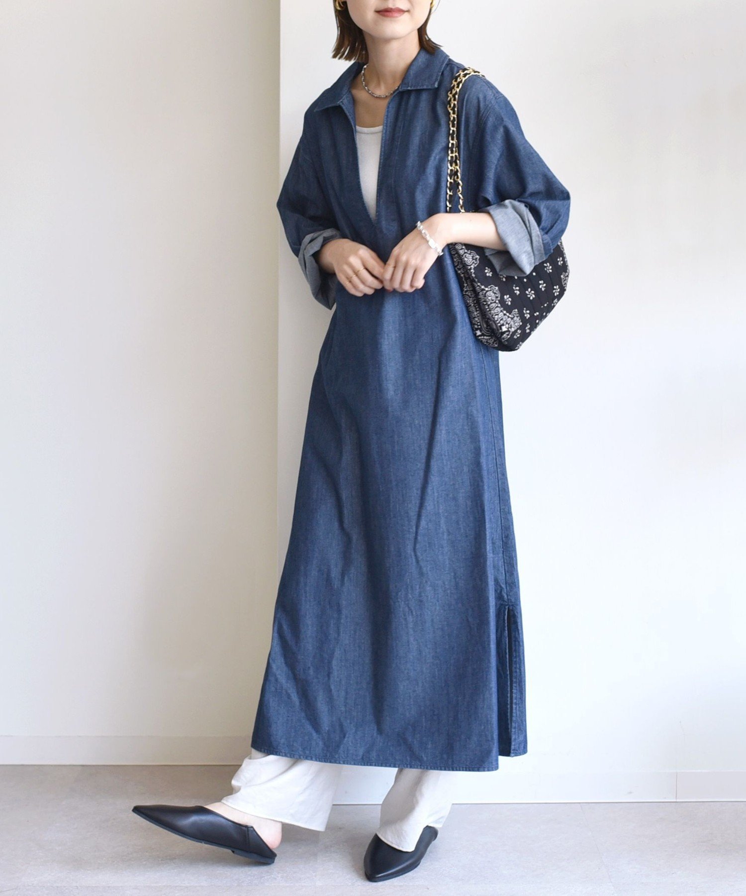 【シップス フォー ウィメン/SHIPS】の【WEB限定】 洗濯機可能 スキッパー デニム ワンピース インテリア・キッズ・メンズ・レディースファッション・服の通販 founy(ファニー) 　ファッション　Fashion　レディースファッション　Fashion for Women　ワンピース　Dresses　インナー　Innerwear　キャミソール　Camisole, Spaghetti Strap Top　スキッパー　Skipper, Open Collar　タンク　Tank Top, Sleeveless Top　デニム　Denim, Jeans Material　ポケット　Pocket, Pocket Detail　2025年　2025　2025-2026秋冬・A/W　Autumn/Winter 2025–26 AW25–26　ネイビー|ID: prp329100004867454 ipo3291000000036258233