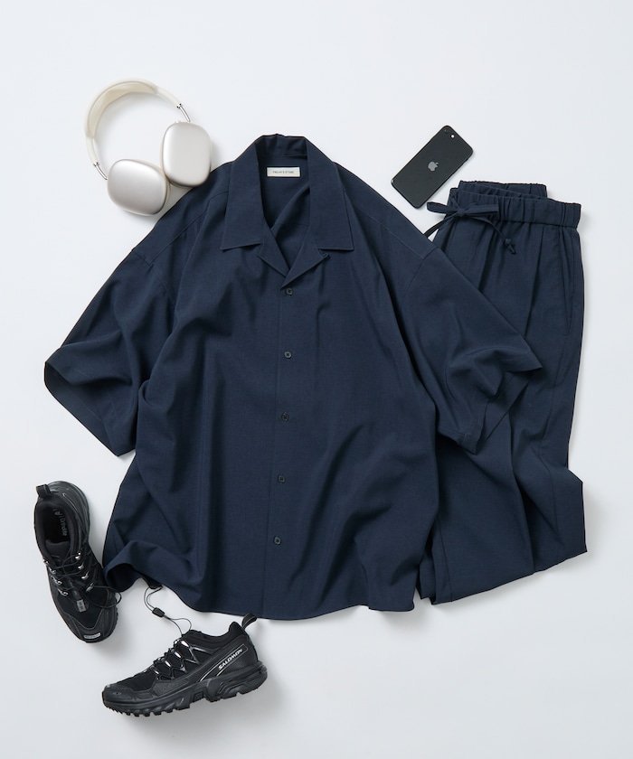 【フリークスストア/FREAK'S STORE】のリラックスフィット リネンタッチ セットアップ/オープンカラーシャツ/ワイドスラックス 【限定展開】 インテリア・キッズ・メンズ・レディースファッション・服の通販 founy(ファニー) 　ファッション　Fashion　メンズファッション　Fashion for Men　セットアップ　Matching Sets　インナー　Innerwear　カーゴパンツ　Cargo Pants, Utility Pants　軽量　Lightweight, Ultra Light　ショーツ　Shorts, Short Pants　シンプル　Simple, Minimal　スラックス　Slacks, Dress Pants　セットアップ　Set-Up, Coordinated Outfit　タンク　Tank Top, Sleeveless Top　デニム　Denim, Jeans Material　トレンド　Trend, Trending Now　定番　Standard, Basic Item　人気　Popular, Best Seller　バランス　Balance, Style Balance　ビッグ　Big, Oversized　フィット　Fit, Slim Fit　ベーシック　Basic, Essential　ボトム　Bottoms, Lower Wear　リラックス　Relax, Relaxed Fit　ワイド　Wide, Wide Fit　S/S・春夏　SS, Spring/Summer, Warm Season　おすすめ　Recommended / Our Picks　夏　Summer　2026年　2026　ネイビー|ID: prp329100004867884 ipo3291000000036264339