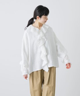 【かぐれ/kagure / URBAN RESEARCH】のリネンフリルカラーシャツ 人気、トレンドファッション・服の通販 founy(ファニー) ファッション Fashion レディースファッション Fashion for Women トップス・カットソー Cut & Sew Tops シャツ・ブラウス・オフィスカジュアル Elegant Blouses & Button-Ups 2026年 2026 ジャケット Jacket, Outerwear フリル Frill, Ruffle リネン Linen, Linen Fabric エレガント 上品 Elegant 夏 Summer S/S・春夏 SS, Spring/Summer, Warm Season |ID:prp329100004867894