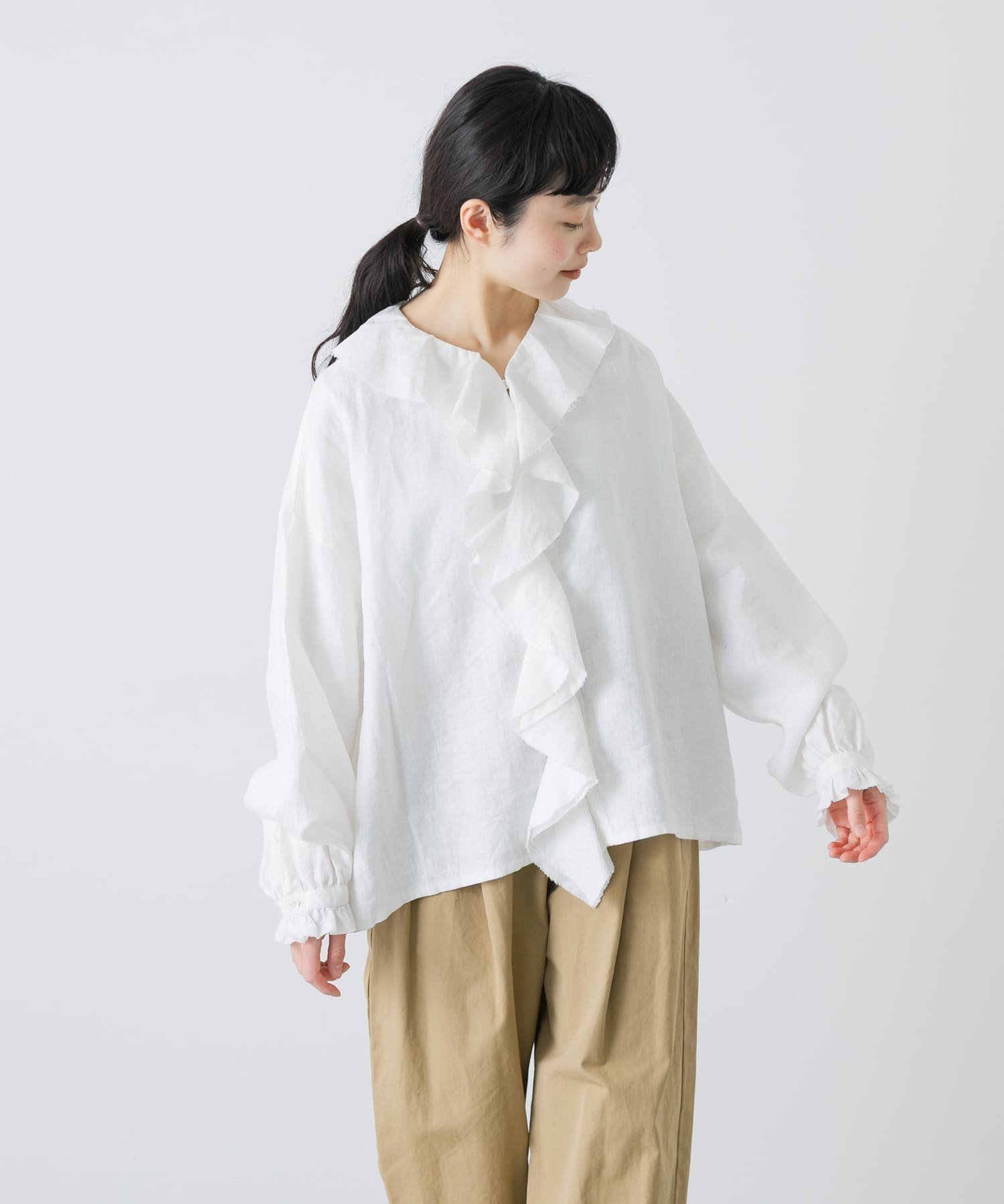【かぐれ/kagure / URBAN RESEARCH】のリネンフリルカラーシャツ 人気、トレンドファッション・服の通販 founy(ファニー) 　ファッション　Fashion　レディースファッション　Fashion for Women　トップス・カットソー　Cut & Sew Tops　シャツ・ブラウス・オフィスカジュアル　Elegant Blouses & Button-Ups　2026年　2026　ジャケット　Jacket, Outerwear　フリル　Frill, Ruffle　リネン　Linen, Linen Fabric　エレガント 上品　Elegant　夏　Summer　S/S・春夏　SS, Spring/Summer, Warm Season　 other-1|ID: prp329100004867894 ipo3291000000036265297