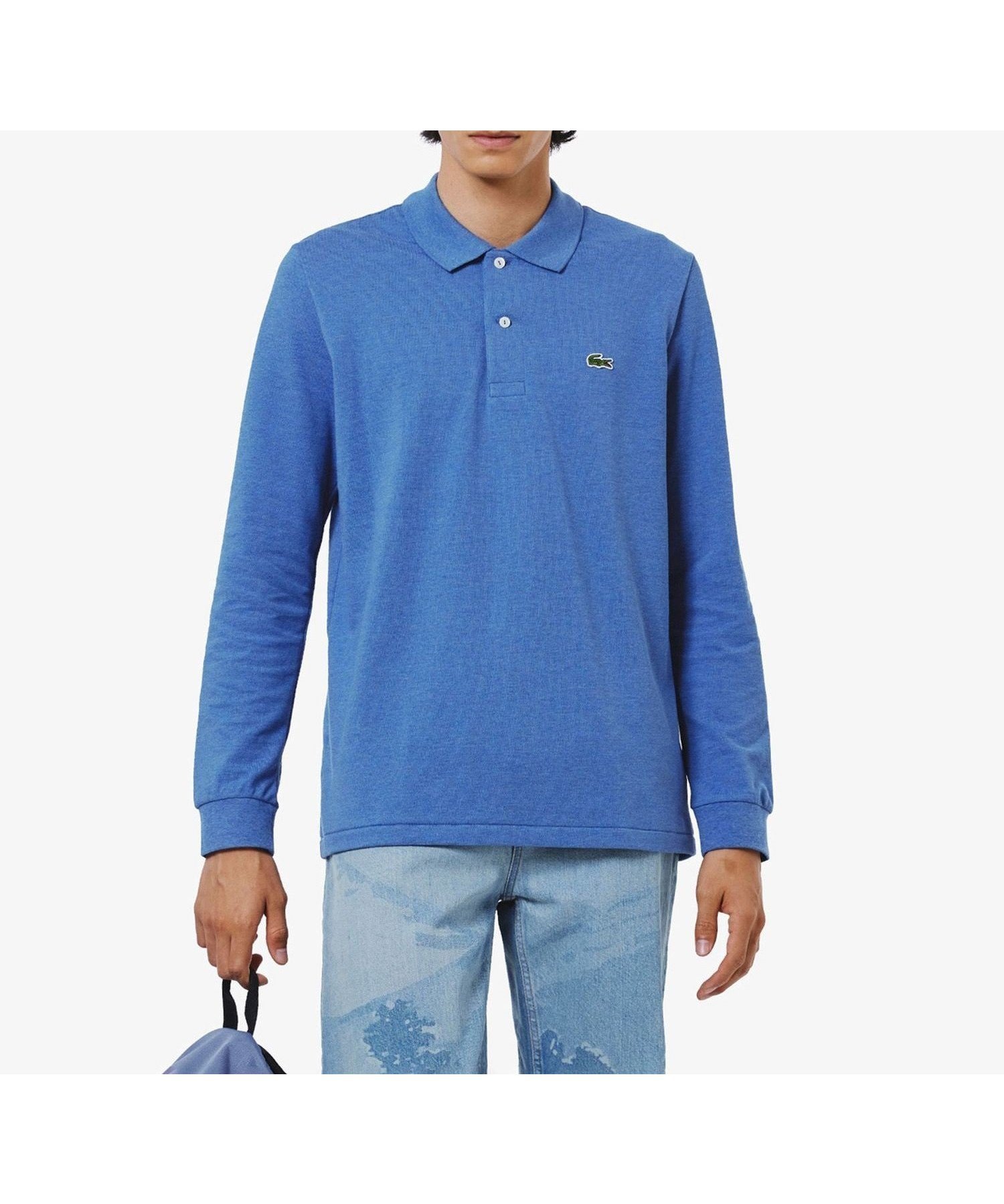 【ラコステ/LACOSTE / MEN】の長袖 リブ メランジカラ-ポロシャツ L1313 (杢・長袖) インテリア・キッズ・メンズ・レディースファッション・服の通販 founy(ファニー) 　ファッション　Fashion　メンズファッション　Fashion for Men　ギフト プレゼント　Gift / Present　シンプル　Simple, Minimal　トレンド　Trend, Trending Now　バランス　Balance, Style Balance　ポロシャツ　Polo Shirt, Collared Tee　メランジ　Melange, Mixed Yarn　エレガント 上品　Elegant　日本製　Made In Japan　長袖　Long Sleeve, Full Sleeve　スカイブルー|ID: prp329100004867916 ipo3291000000036266863