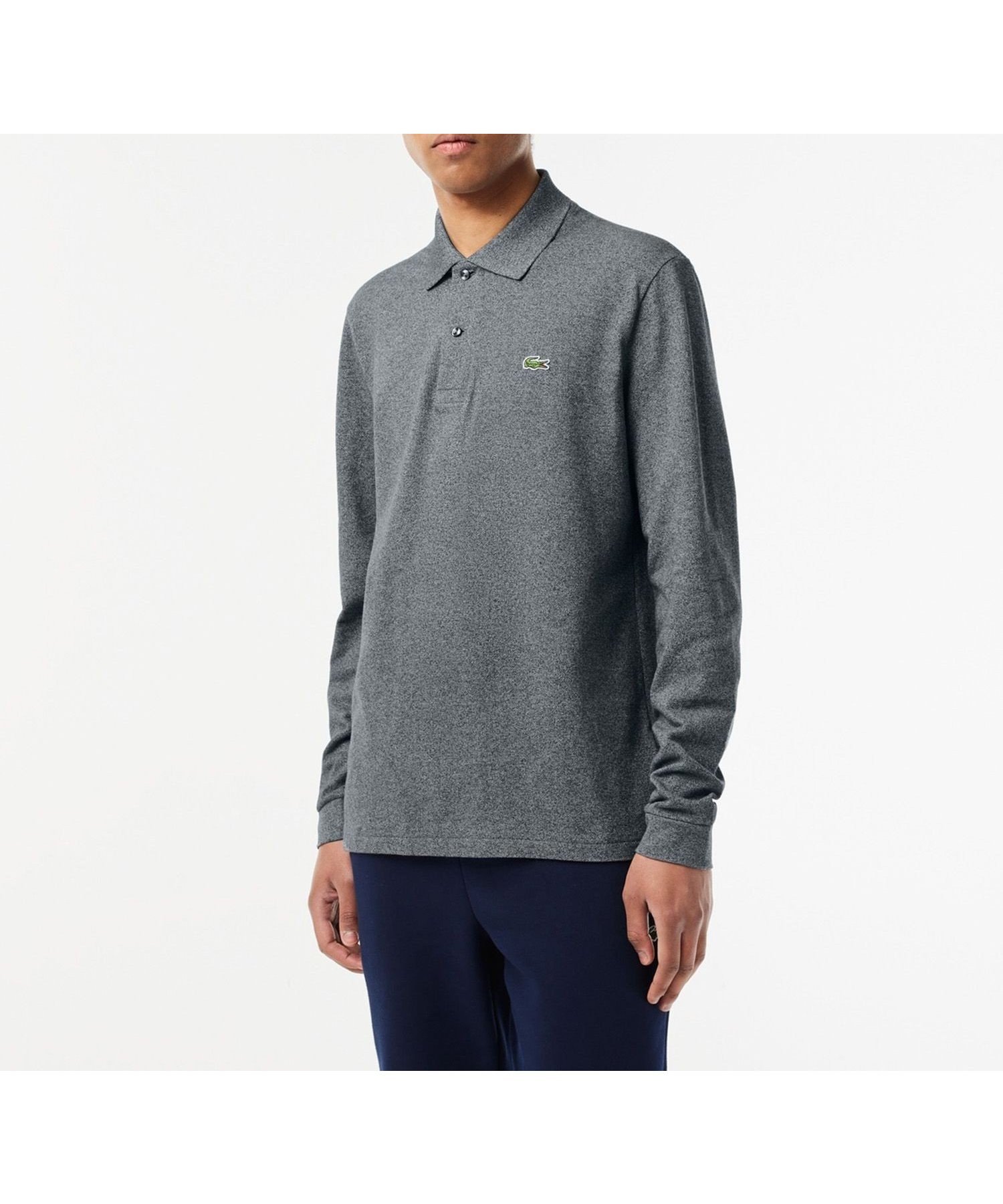 【ラコステ/LACOSTE / MEN】の長袖 リブ メランジカラ-ポロシャツ L1313 (杢・長袖) インテリア・キッズ・メンズ・レディースファッション・服の通販 founy(ファニー) 　ファッション　Fashion　メンズファッション　Fashion for Men　ギフト プレゼント　Gift / Present　シンプル　Simple, Minimal　トレンド　Trend, Trending Now　バランス　Balance, Style Balance　ポロシャツ　Polo Shirt, Collared Tee　メランジ　Melange, Mixed Yarn　エレガント 上品　Elegant　日本製　Made In Japan　長袖　Long Sleeve, Full Sleeve　チャコール|ID: prp329100004867916 ipo3291000000036266873
