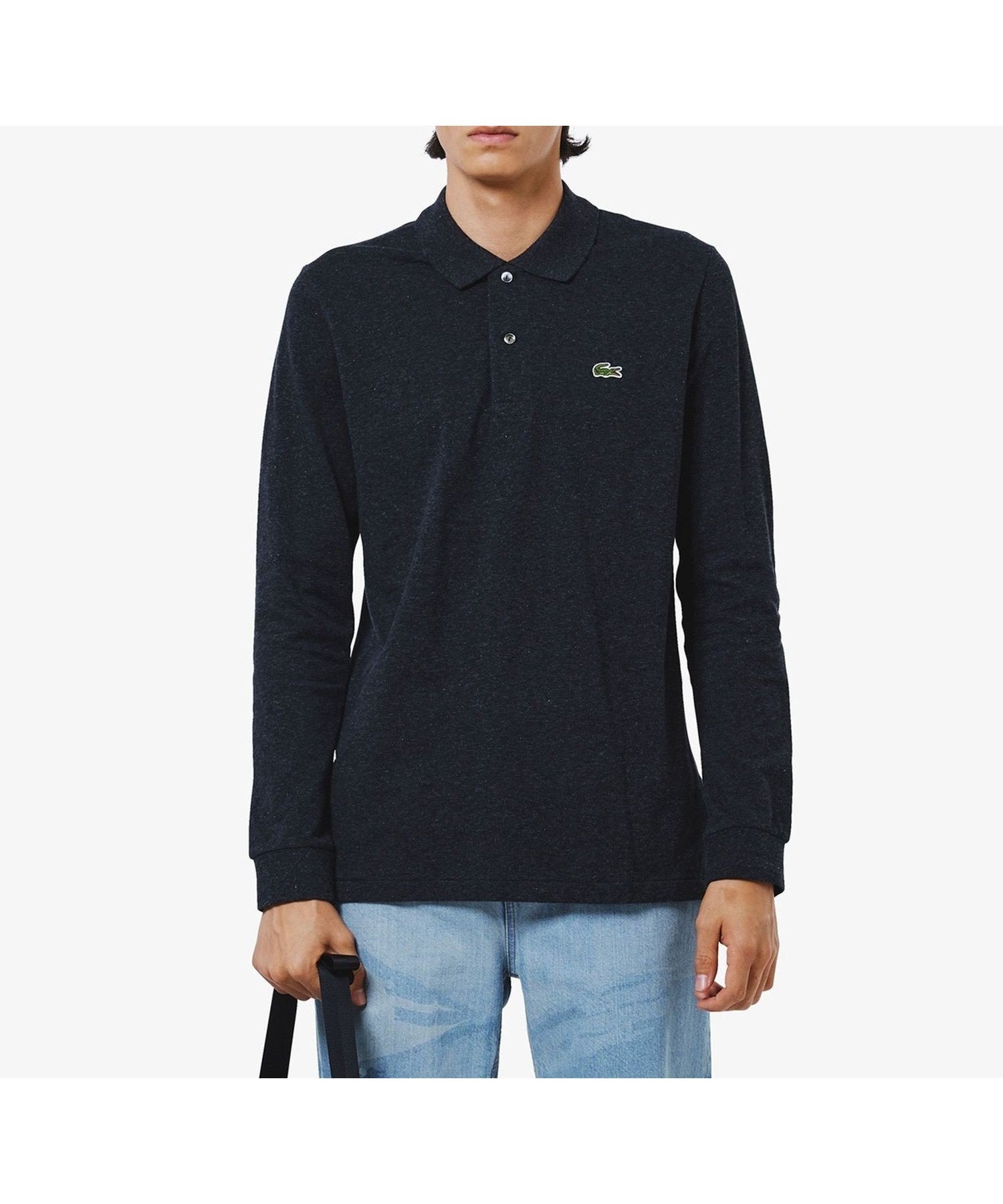 【ラコステ/LACOSTE / MEN】の長袖 リブ メランジカラ-ポロシャツ L1313 (杢・長袖) インテリア・キッズ・メンズ・レディースファッション・服の通販 founy(ファニー) 　ファッション　Fashion　メンズファッション　Fashion for Men　ギフト プレゼント　Gift / Present　シンプル　Simple, Minimal　トレンド　Trend, Trending Now　バランス　Balance, Style Balance　ポロシャツ　Polo Shirt, Collared Tee　メランジ　Melange, Mixed Yarn　エレガント 上品　Elegant　日本製　Made In Japan　長袖　Long Sleeve, Full Sleeve　スミクロ|ID: prp329100004867916 ipo3291000000036266876