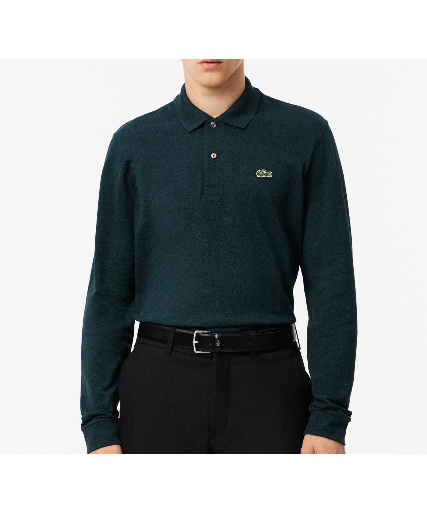 【ラコステ/LACOSTE / MEN】の長袖 リブ メランジカラ-ポロシャツ L1313 (杢・長袖) インテリア・キッズ・メンズ・レディースファッション・服の通販 founy(ファニー) 　ファッション　Fashion　メンズファッション　Fashion for Men　ギフト プレゼント　Gift / Present　シンプル　Simple, Minimal　トレンド　Trend, Trending Now　バランス　Balance, Style Balance　ポロシャツ　Polo Shirt, Collared Tee　メランジ　Melange, Mixed Yarn　エレガント 上品　Elegant　日本製　Made In Japan　長袖　Long Sleeve, Full Sleeve　ダークグリーン|ID: prp329100004867916 ipo3291000000036266878