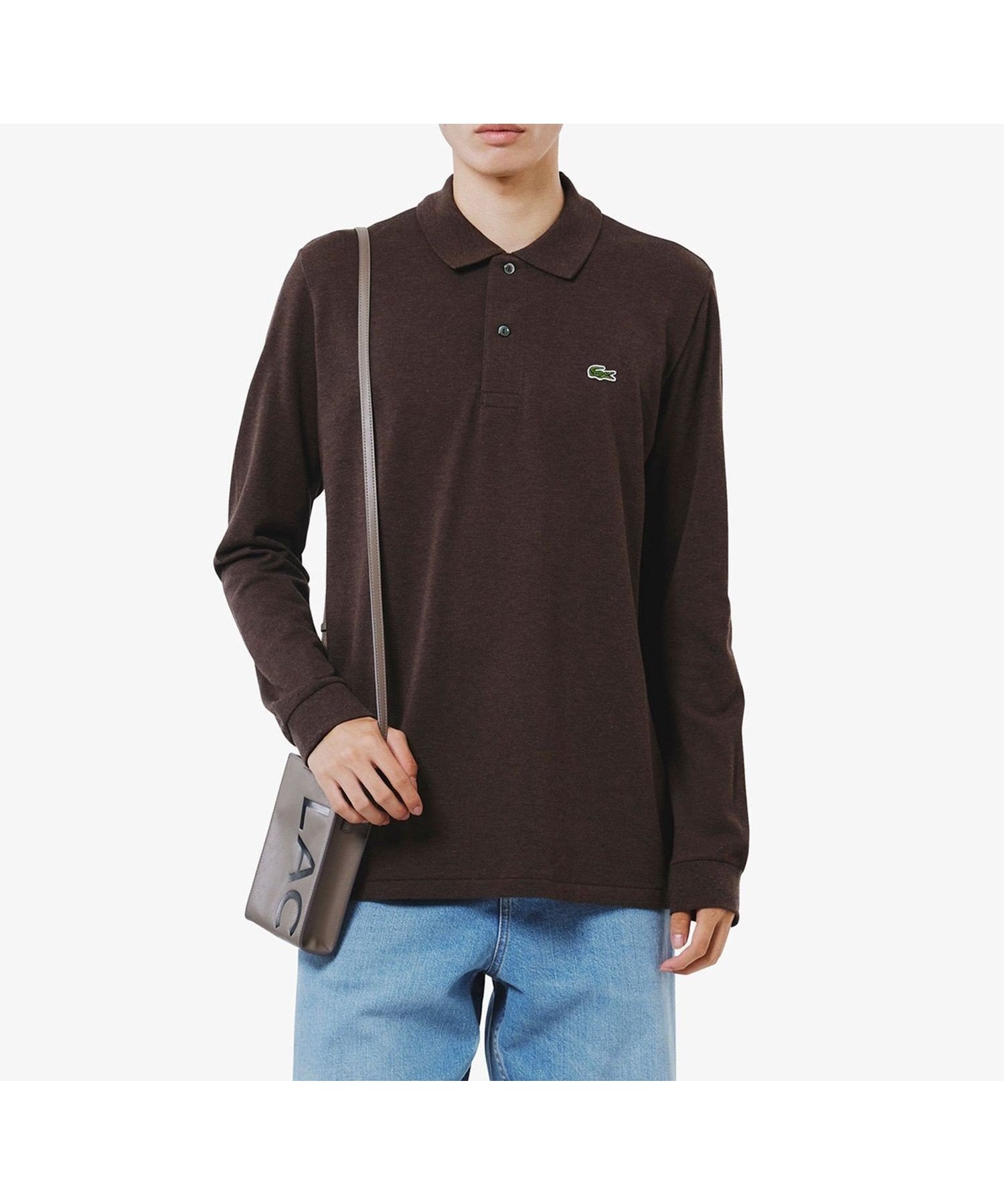 【ラコステ/LACOSTE / MEN】の長袖 リブ メランジカラ-ポロシャツ L1313 (杢・長袖) インテリア・キッズ・メンズ・レディースファッション・服の通販 founy(ファニー) 　ファッション　Fashion　メンズファッション　Fashion for Men　ギフト プレゼント　Gift / Present　シンプル　Simple, Minimal　トレンド　Trend, Trending Now　バランス　Balance, Style Balance　ポロシャツ　Polo Shirt, Collared Tee　メランジ　Melange, Mixed Yarn　エレガント 上品　Elegant　日本製　Made In Japan　長袖　Long Sleeve, Full Sleeve　チョコ|ID: prp329100004867916 ipo3291000000036266883