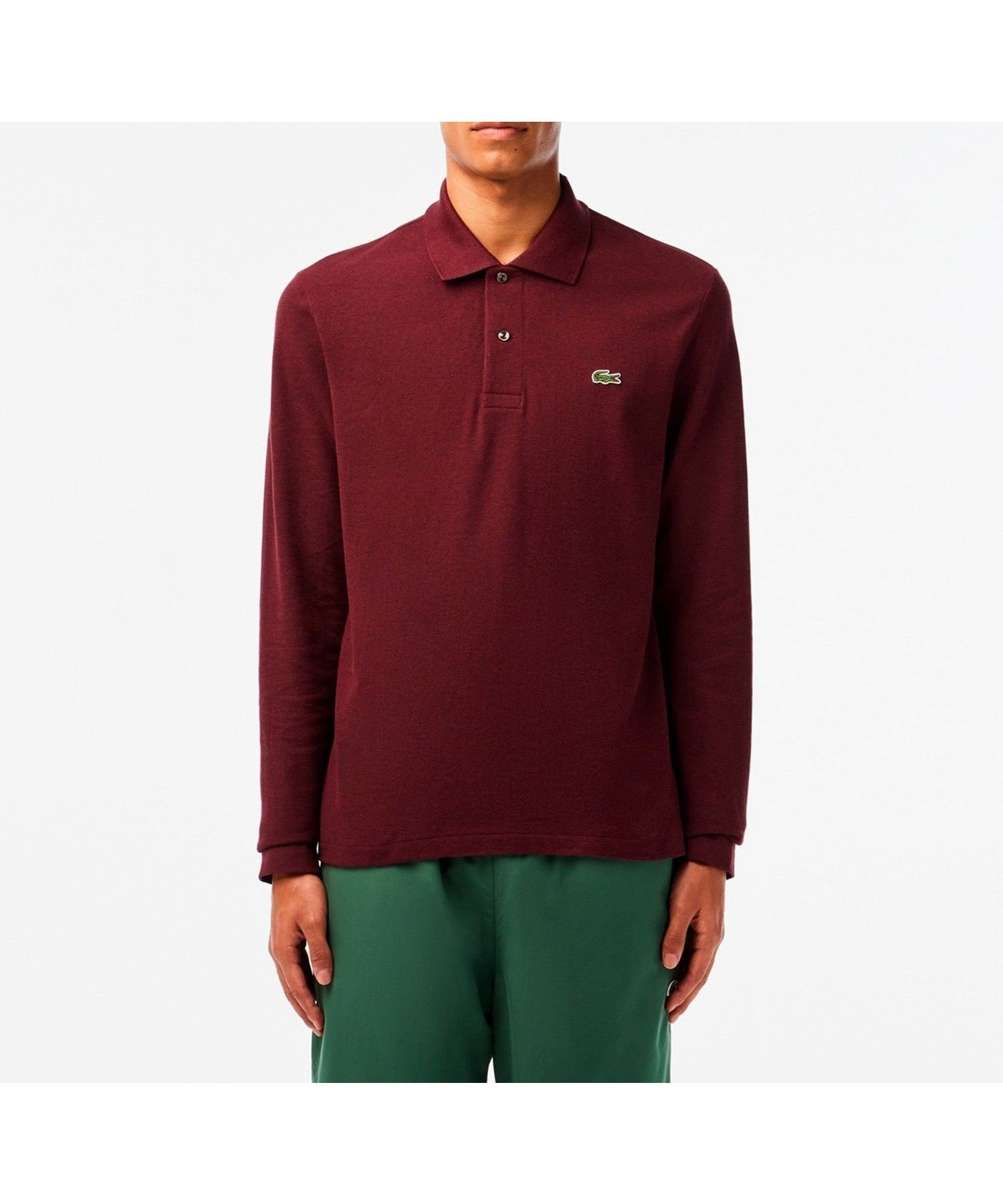【ラコステ/LACOSTE / MEN】の長袖 リブ メランジカラ-ポロシャツ L1313 (杢・長袖) インテリア・キッズ・メンズ・レディースファッション・服の通販 founy(ファニー) 　ファッション　Fashion　メンズファッション　Fashion for Men　ギフト プレゼント　Gift / Present　シンプル　Simple, Minimal　トレンド　Trend, Trending Now　バランス　Balance, Style Balance　ポロシャツ　Polo Shirt, Collared Tee　メランジ　Melange, Mixed Yarn　エレガント 上品　Elegant　日本製　Made In Japan　長袖　Long Sleeve, Full Sleeve　マルーン|ID: prp329100004867916 ipo3291000000036266886