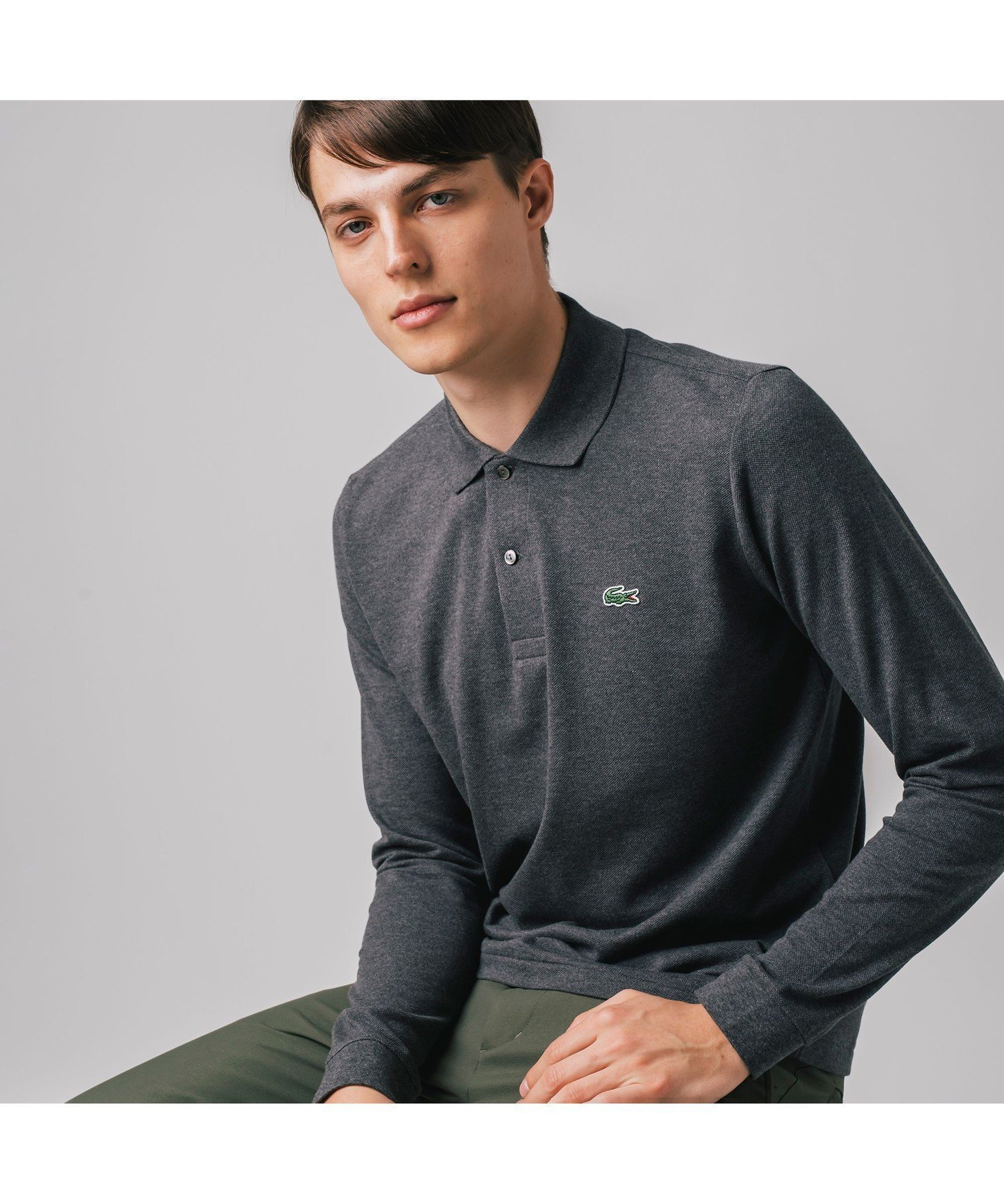 【ラコステ/LACOSTE / MEN】の長袖 リブ メランジカラ-ポロシャツ L1313 (杢・長袖) インテリア・キッズ・メンズ・レディースファッション・服の通販 founy(ファニー) 　ファッション　Fashion　メンズファッション　Fashion for Men　ギフト プレゼント　Gift / Present　シンプル　Simple, Minimal　トレンド　Trend, Trending Now　バランス　Balance, Style Balance　ポロシャツ　Polo Shirt, Collared Tee　メランジ　Melange, Mixed Yarn　エレガント 上品　Elegant　日本製　Made In Japan　長袖　Long Sleeve, Full Sleeve　ダークグレー|ID: prp329100004867916 ipo3291000000036266889