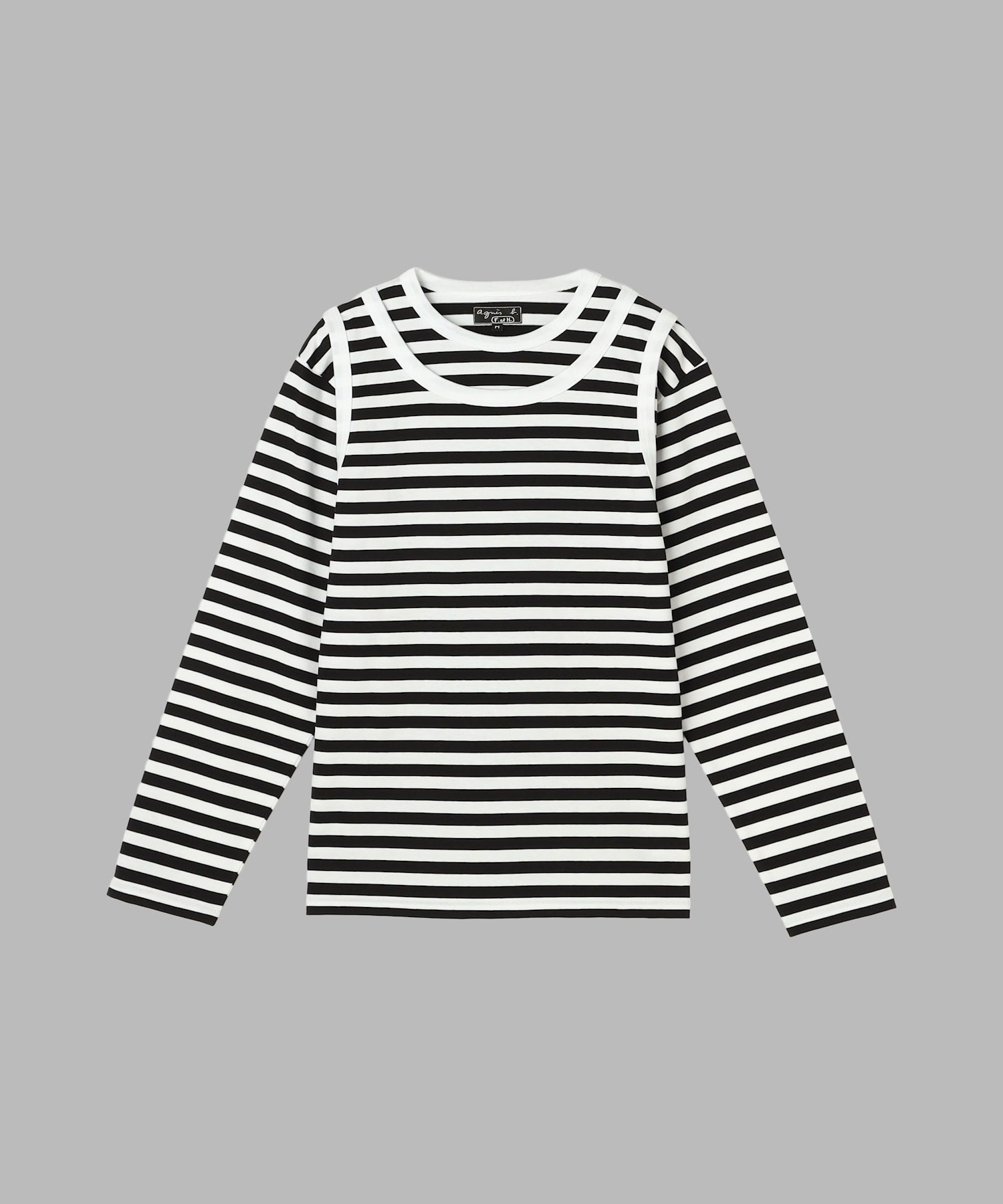 【アニエスベー ファム/agnes b. FEMME】の【by R 限定品】agnes b. 細ボーダー レイヤード Tシャツ Eri 人気、トレンドファッション・服の通販 founy(ファニー) 　ファッション　Fashion　レディースファッション　Fashion for Women　トップス・カットソー　Cut & Sew Tops　シャツ・ブラウス・オフィスカジュアル　Elegant Blouses & Button-Ups　ロングTシャツ・Tシャツ　Longline T-Shirts & Tees　インナー　Innerwear　コレクション　Collection, Seasonal Line　シンプル　Simple, Minimal　デニム　Denim, Jeans Material　フレンチ　French, French Style　ボーダー　Border, Stripe　ランニング　Running, Running Wear, Activewear, Jogging　定番　Standard, Basic Item　長袖　Long Sleeve, Full Sleeve　 other-1|ID: prp329100004867929 ipo3291000000036267283