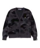 【ア ベイシング エイプ/A BATHING APE】のCOLOR CAMO MOHAIR KNIT CARDIGAN 人気、トレンドファッション・服の通販 founy(ファニー) ファッション Fashion レディースファッション Fashion for Women トップス・カットソー Cut & Sew Tops ニット Knit Tops & Sweaters カーディガン・羽織り Layered Style Cardigans カーディガン Cardigan, Knitwear メタル Metal, Metal Parts thumbnail BLACK|ID: prp329100004867950 ipo3291000000036267546