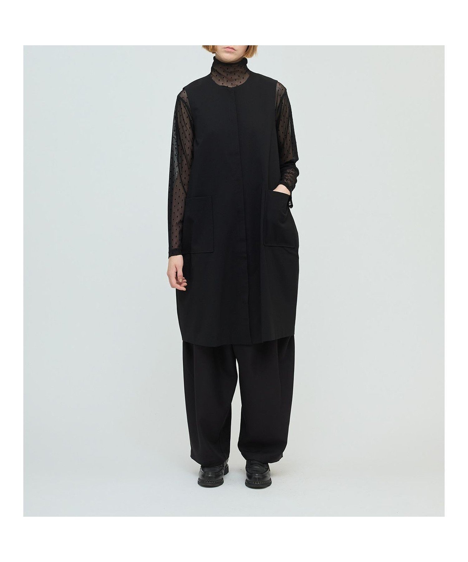 【マーコート/MARcourt】のmizuiro ind フロントフライコクーンジレ 人気、トレンドファッション・服の通販 founy(ファニー) 　ファッション　Fashion　レディースファッション　Fashion for Women　アウター　Coat / Outerwear Collection　トップス・カットソー　Cut & Sew Tops　ベスト&ジレ / 重ね着スタイル　Vests & Gilets　コクーン　Cocoon, Cocoon Silhouette　ノースリーブ　Sleeveless, No-Sleeve　フロント　Front, Front Design　ポケット　Pocket, Pocket Detail　人気　Popular, Best Seller　今秋　This Fall　再入荷　Restock / Back in Stock　無地　Plain, Solid Color　 other-1|ID: prp329100004867979 ipo3291000000036268128