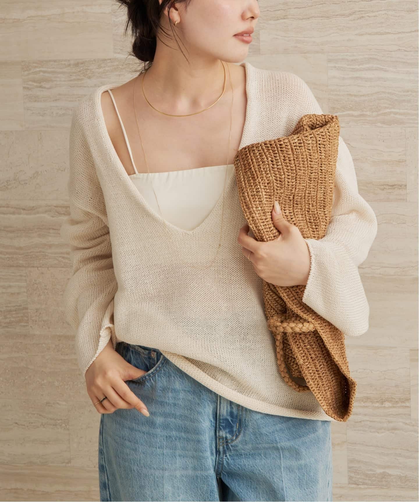 【プラージュ/Plage】のコットンリリヤーン Vプルオーバー インテリア・キッズ・メンズ・レディースファッション・服の通販 founy(ファニー) 　ファッション　Fashion　レディースファッション　Fashion for Women　トップス・カットソー　Cut & Sew Tops　カジュアルプルオーバー・ニットトップス　Pullovers & Knit Tops / Casual Pullovers　おすすめ　Recommended / Our Picks　インナー　Innerwear　ナチュラル|ID: prp329100004867997 ipo3291000000036268420