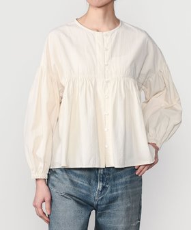 【ビショップ/Bshop】のコットンポプリン ギャザー長袖シャツ WOMEN 人気、トレンドファッション・服の通販 founy(ファニー) ファッション Fashion レディースファッション Fashion for Women トップス・カットソー Cut & Sew Tops シャツ・ブラウス・オフィスカジュアル Elegant Blouses & Button-Ups ギャザー Gathered, Ruffled フランス France, French フロント Front, Front Design ボックス Boxy, Box Shape ボーダー Border, Stripe 長袖 Long Sleeve, Full Sleeve |ID:prp329100004867999