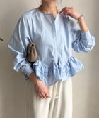 【ドゥドゥ/DouDou】の袖リブペプラムフリルブラウス 人気、トレンドファッション・服の通販 founy(ファニー) ファッション Fashion レディースファッション Fashion for Women トップス・カットソー Cut & Sew Tops シャツ・ブラウス・オフィスカジュアル Elegant Blouses & Button-Ups アクセサリー Fashion Accessories スマート Smart, Elegant 雑誌 Magazine, Fashion Magazine フォルム Silhouette, Form フリル Frill, Ruffle ペプラム Peplum, Flared Hem S/S・春夏 SS, Spring/Summer, Warm Season 再入荷 Restock / Back in Stock 夏 Summer 2026年 2026 thumbnail サックスブルー|ID: prp329100004868003 ipo3291000000036268499