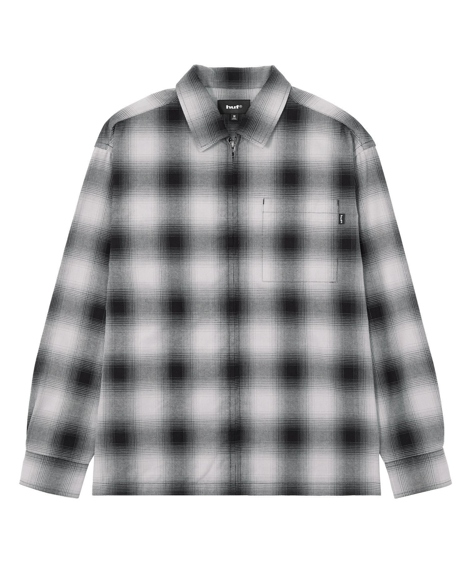 【ハフ/HUF】のOMBRE ZIP LS SHIRT / HUF ハフ ジップシャツ インテリア・キッズ・メンズ・レディースファッション・服の通販 founy(ファニー) 　ファッション　Fashion　レディースファッション　Fashion for Women　トップス・カットソー　Cut & Sew Tops　シャツ・ブラウス・オフィスカジュアル　Elegant Blouses & Button-Ups　カフス　Cuff Design　グラフィック　Graphic, Graphic Design　シンプル　Simple, Minimal　プリーツ　Pleats, Pleated　ベスト　Vest, Waistcoat　ポケット　Pocket, Pocket Detail　リバーシブル　Reversible, Two-Sided　定番　Standard, Basic Item　長袖　Long Sleeve, Full Sleeve　BLACK|ID: prp329100004868006 ipo3291000000036268558