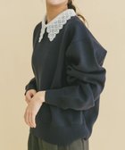 【アイテムズアーバンリサーチ/ITEMS URBAN RESEARCH】の衿レーススウェットライクニット 人気、トレンドファッション・服の通販 founy(ファニー) ファッション Fashion レディースファッション Fashion for Women トップス・カットソー Cut & Sew Tops ニット Knit Tops & Sweaters レディースパーカー・カジュアルフーディー Casual Hoodies & Sweatshirts スウェット・クルーネックトップス Sweatshirts & Crewnecks / Relaxed Fit Sweat Tops 2025年 2025 2025春夏・S/S Spring/Summer 2025 SS25 アクセサリー Fashion Accessories クラシカル Classical, Vintage-Inspired スウェット / スエット Sweatshirt, Sweatwear レース Lace, Lace Fabric エレガント 上品 Elegant 夏 Summer S/S・春夏 SS, Spring/Summer, Warm Season thumbnail ネイビー|ID: prp329100004868026 ipo3291000000036269015
