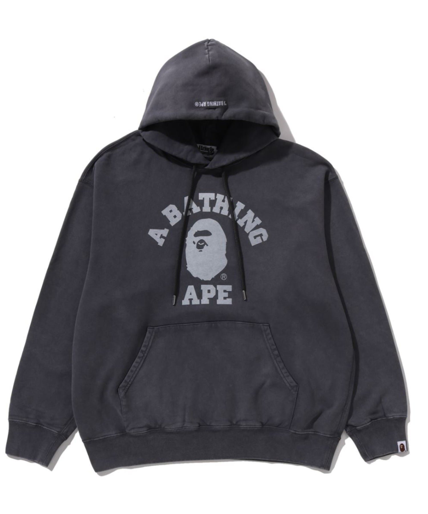 【ア ベイシング エイプ/A BATHING APE】のGARMENT DYE COLLEGE PULLOVER HOODIE インテリア・キッズ・メンズ・レディースファッション・服の通販 founy(ファニー) ファッション Fashion レディースファッション Fashion for Women トップス・カットソー Cut & Sew Tops カジュアルプルオーバー・ニットトップス Pullovers & Knit Tops / Casual Pullovers フロント Front, Front Design プリント Print, Printed Pattern ヴィンテージ Vintage Style CHARCOAL|ID: prp329100004868029 ipo3291000000036269042
