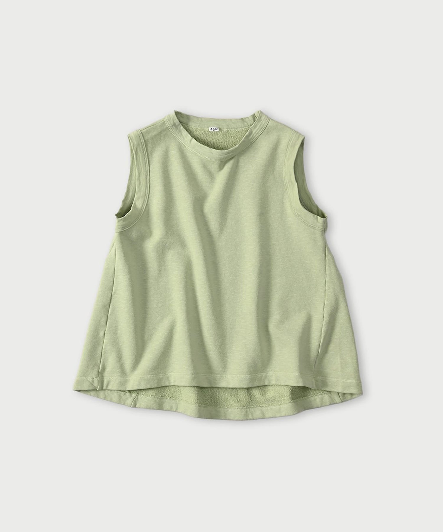 【フォーティファイブ アール/45R】のガーゼ裏毛のノースリーブトップ インテリア・キッズ・メンズ・レディースファッション・服の通販 founy(ファニー) 　ファッション　Fashion　レディースファッション　Fashion for Women　トップス・カットソー　Cut & Sew Tops　キャミソール&ノースリーブ　Camisoles & Sleeveless Tops　ノースリーブ　Sleeveless, No-Sleeve　フレア　Flare, Flared　グリーン|ID: prp329100004868043 ipo3291000000036269520