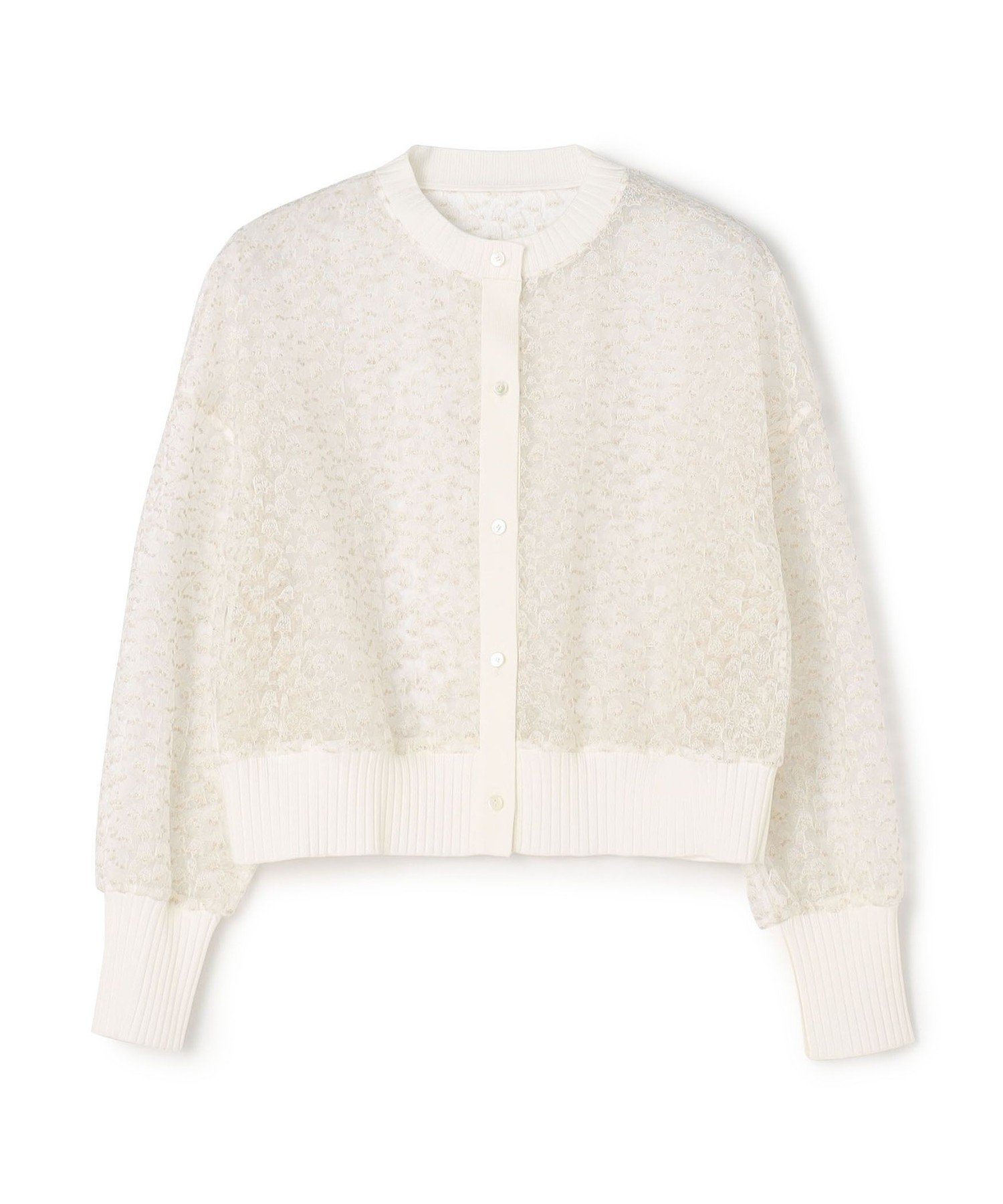 【トゥモローランド/TOMORROWLAND】のチュールエンブロイダリー レースショートカーディガン インテリア・キッズ・メンズ・レディースファッション・服の通販 founy(ファニー) 　ファッション　Fashion　レディースファッション　Fashion for Women　トップス・カットソー　Cut & Sew Tops　カーディガン・羽織り　Layered Style Cardigans　おすすめ　Recommended / Our Picks　インナー　Innerwear　カーディガン　Cardigan, Knitwear　ショート　Short, Short Length　チュール　Tulip, Tulip Motif　トレンド　Trend, Trending Now　フロント　Front, Front Design　エレガント 上品　Elegant　11 ホワイト系|ID: prp329100004868057 ipo3291000000036269730