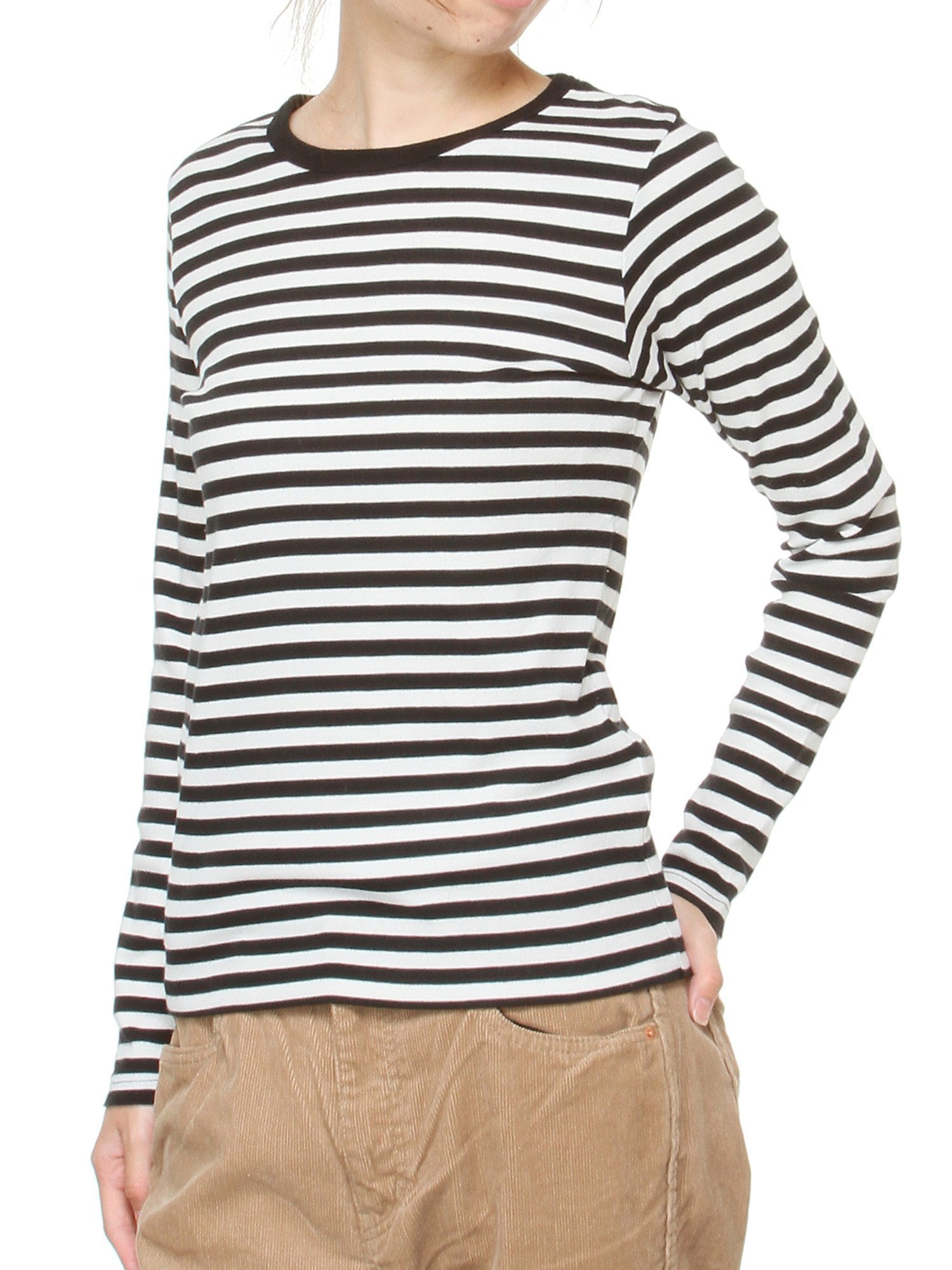 【ビームス ウイメン/BEAMS】の【定番人気!】BEAMS BOY / フライス 1cm ボーダー ウォッシャブル カットソー 25AW インテリア・キッズ・メンズ・レディースファッション・服の通販 founy(ファニー) 　ファッション　Fashion　レディースファッション　Fashion for Women　トップス・カットソー　Cut & Sew Tops　カットソー・ベーシックTシャツ　Cut-and-Sewn Tops / Stretch Tees & Basics　インナー　Innerwear　ウォッシャブル　Machine Washable　カットソー　Cut and Sewn Top　スウェット / スエット　Sweatshirt, Sweatwear　スタンダード　Standard, Basic　定番　Standard, Basic Item　人気　Popular, Best Seller　フィット　Fit, Slim Fit　ベーシック　Basic, Essential　ボーダー　Border, Stripe　ワンポイント　One Point, Statement Accent　おすすめ　Recommended / Our Picks　2025年　2025　2025-2026秋冬・A/W　Autumn/Winter 2025–26 AW25–26　BLK/WHT|ID: prp329100004868059 ipo3291000000036269756