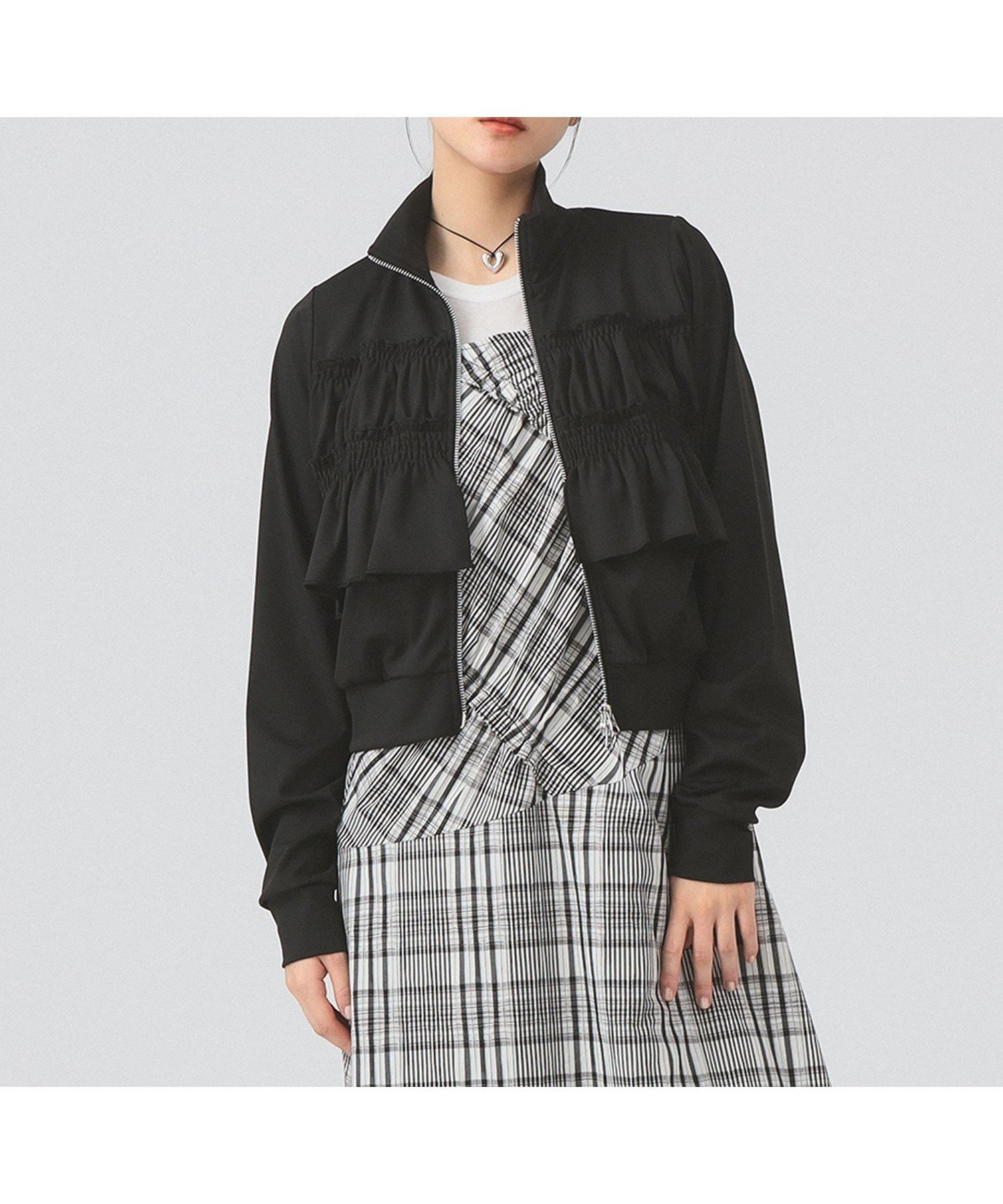 【ビームス ウイメン/BEAMS】のフリル ジャージ ブルゾン インテリア・キッズ・メンズ・レディースファッション・服の通販 founy(ファニー) 　ファッション　Fashion　レディースファッション　Fashion for Women　アウター　Coat / Outerwear Collection　ブルゾンジャケット・スポーティアウター　Blouson Jackets　インナー　Innerwear　ギャザー　Gathered, Ruffled　コンパクト　Compact, Small Size　ショート　Short, Short Length　スポーティ　Sporty, Casual Athletic　トレンド　Trend, Trending Now　バランス　Balance, Style Balance　フリル　Frill, Ruffle　ブルゾン　Blouson, Bomber Jacket　リラックス　Relax, Relaxed Fit　ロング　Long, Long-Length　おすすめ　Recommended / Our Picks　BLACK|ID: prp329100004868069 ipo3291000000036269967