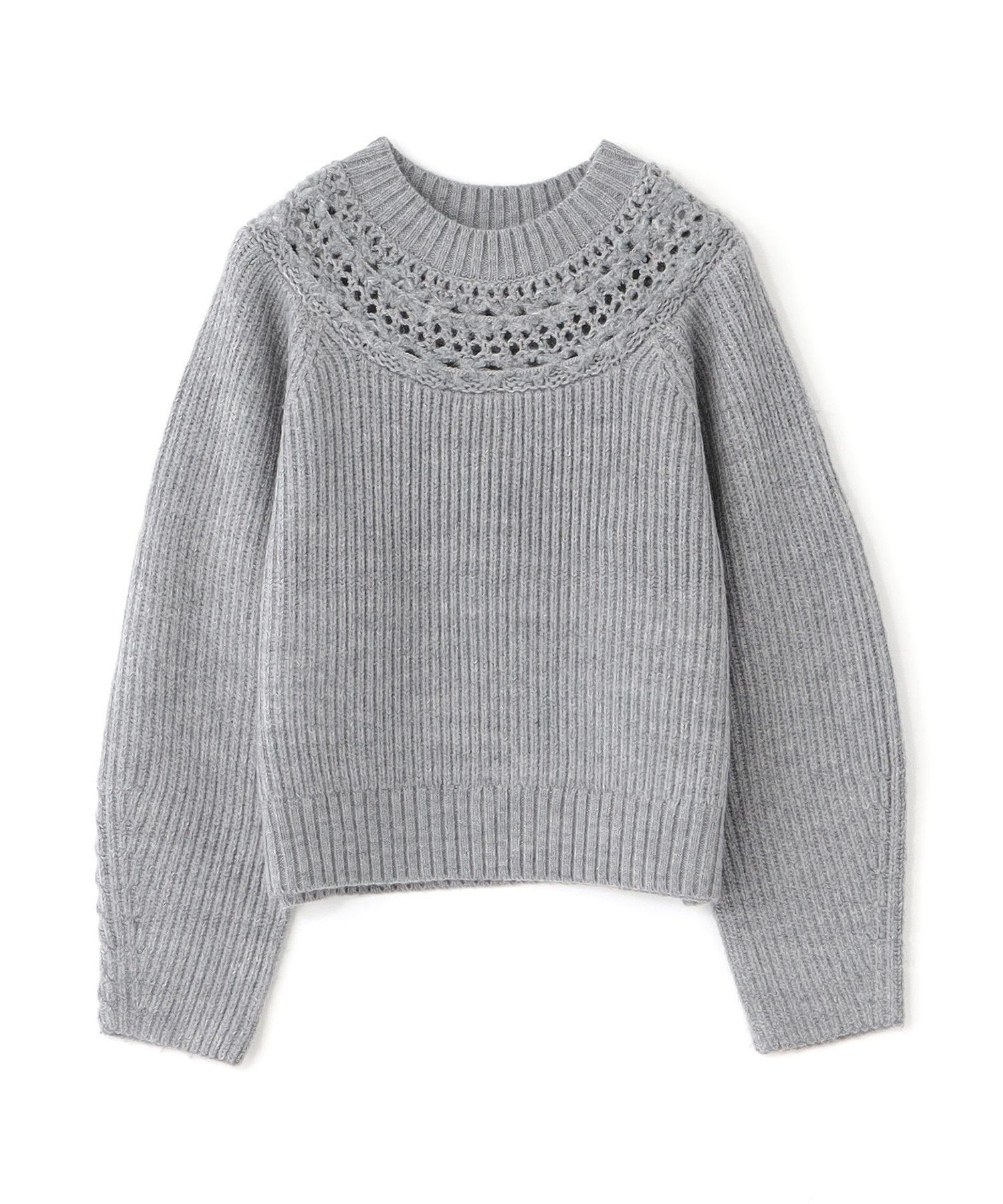 【ビアンカ/BIANCA】の【@BAILA掲載】【1枚で着映え】クロッシェ風ヨークデザインニット インテリア・キッズ・メンズ・レディースファッション・服の通販 founy(ファニー) 　雑誌掲載アイテム　Magazine Picks & Fashion Features　ファッション雑誌　Fashion Magazines　バイラ　BAILA　ファッション　Fashion　レディースファッション　Fashion for Women　トップス・カットソー　Cut & Sew Tops　ニット　Knit Tops & Sweaters　エレガント 上品　Elegant　春　Spring　秋　Autumn　かぎ針　Crochet　雑誌　Magazine, Fashion Magazine　デニム　Denim, Jeans Material　トレンド　Trend, Trending Now　定番　Standard, Basic Item　パステル　Pastel, Soft Color　ファブリック　Fabric, Textile　ヨーク　Yoke, Yoke Design　レース　Lace, Lace Fabric　冬　Winter / This Winter　おすすめ　Recommended / Our Picks　グレー|ID: prp329100004868070 ipo3291000000036269979