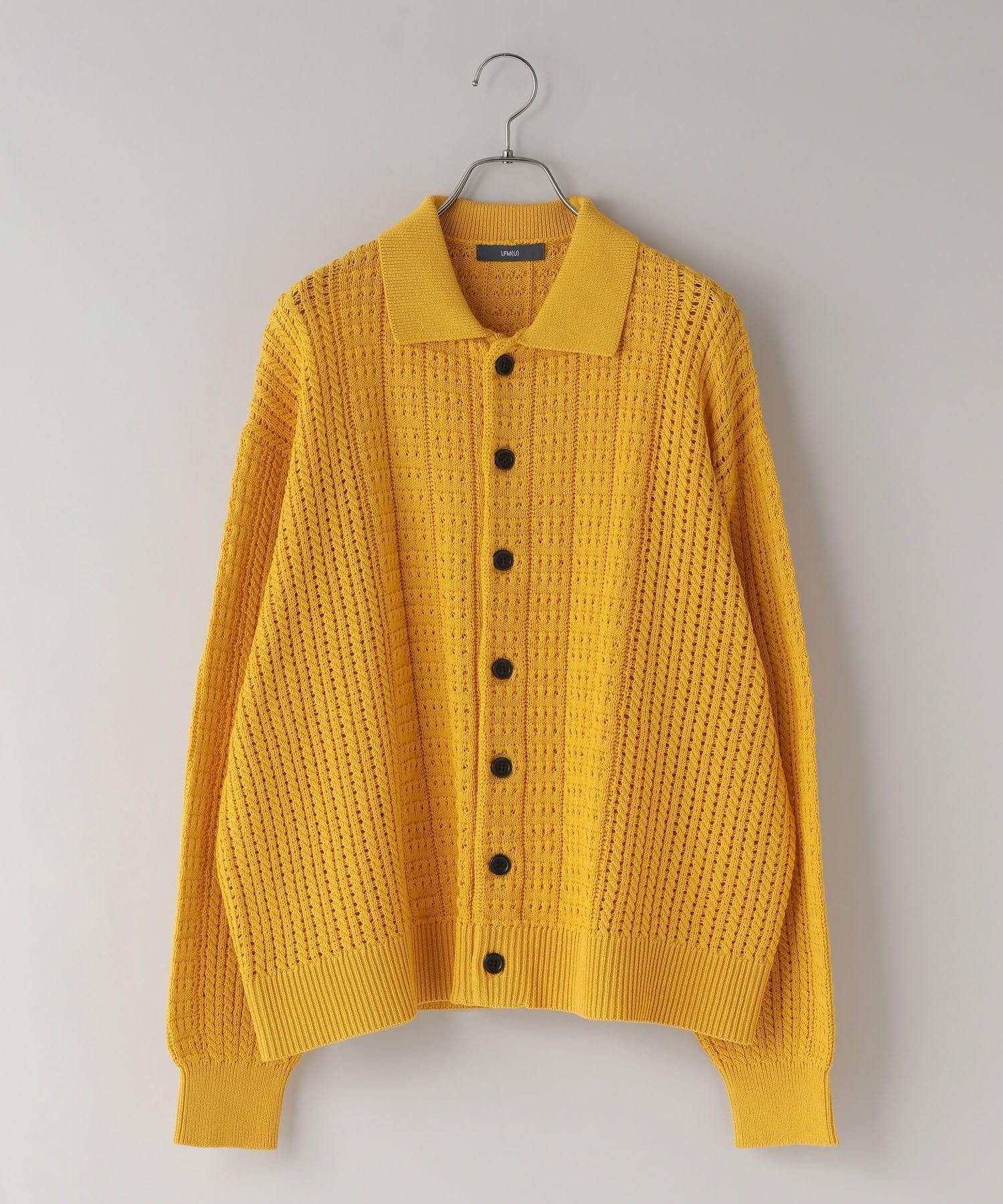 【ローリーズファーム/LOWRYS FARM】の【LFM】クロシェアミニットポロカーディガンLS【UNISEX】 人気、トレンドファッション・服の通販 founy(ファニー) 　ファッション　Fashion　レディースファッション　Fashion for Women　トップス・カットソー　Cut & Sew Tops　ニット　Knit Tops & Sweaters　カーディガン・羽織り　Layered Style Cardigans　ユニセックス　Unisex, Genderless　クロシェ　Crochet, Knitted Lace　フロント　Front, Front Design　リラックス　Relax, Relaxed Fit　羽織　Haori, Light Jacket　 other-1|ID: prp329100004868072 ipo3291000000036270034