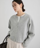 【サロン アダム エ ロペ/SALON adam et rope'】の【WEB限定】ブルジョンボタンクルーネックカーディガン 人気、トレンドファッション・服の通販 founy(ファニー) ファッション Fashion レディースファッション Fashion for Women トップス・カットソー Cut & Sew Tops カーディガン・羽織り Layered Style Cardigans おすすめ Recommended / Our Picks カーディガン Cardigan, Knitwear クロップド Cropped, Short Length シルバー Silver, Metallic Silver フレア Flare, Flared ブルゾン Blouson, Bomber Jacket ポケット Pocket, Pocket Detail ワイド Wide, Wide Fit エレガント 上品 Elegant thumbnail グレー(07)|ID: prp329100004868083 ipo3291000000036270173