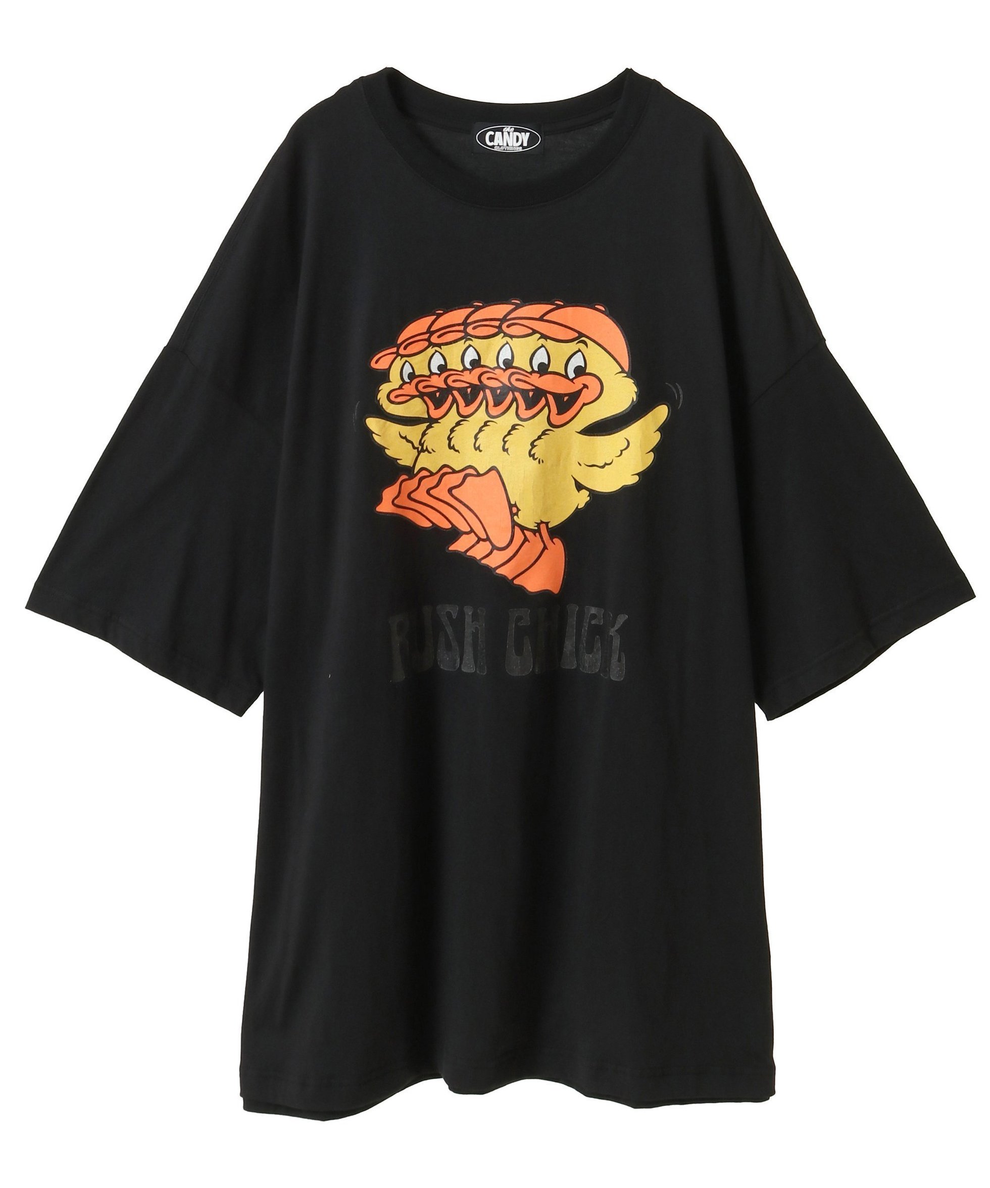 【キャンディストリッパー/Candy Stripper】のRUSH CHICK BIG BIG TEE インテリア・キッズ・メンズ・レディースファッション・服の通販 founy(ファニー) 　ファッション　Fashion　レディースファッション　Fashion for Women　グラフィック　Graphic, Graphic Design　ルーズ　Loose, Oversized　BLACK|ID: prp329100004868090 ipo3291000000036270276