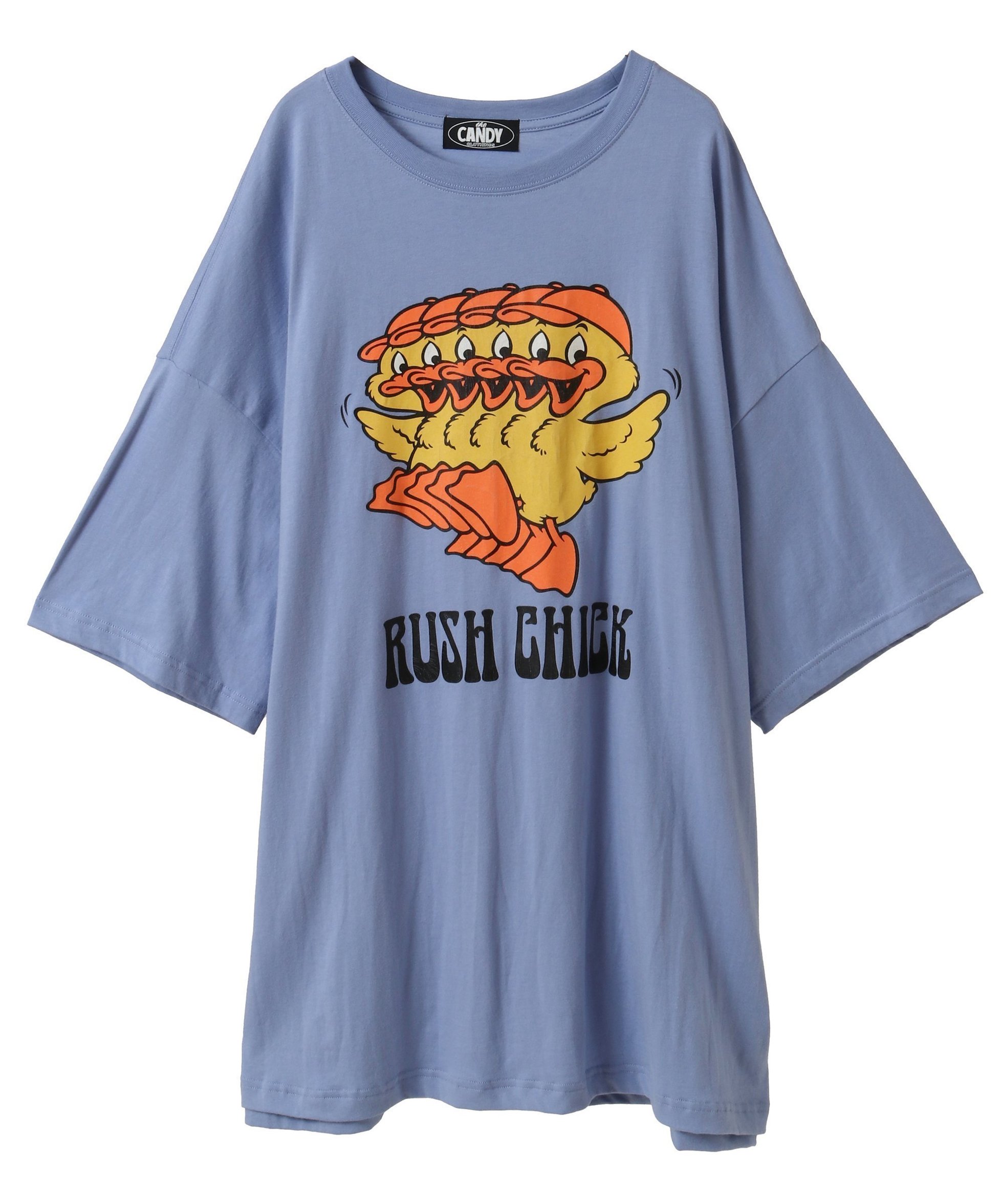 【キャンディストリッパー/Candy Stripper】のRUSH CHICK BIG BIG TEE インテリア・キッズ・メンズ・レディースファッション・服の通販 founy(ファニー) 　ファッション　Fashion　レディースファッション　Fashion for Women　グラフィック　Graphic, Graphic Design　ルーズ　Loose, Oversized　BLUE|ID: prp329100004868090 ipo3291000000036270279