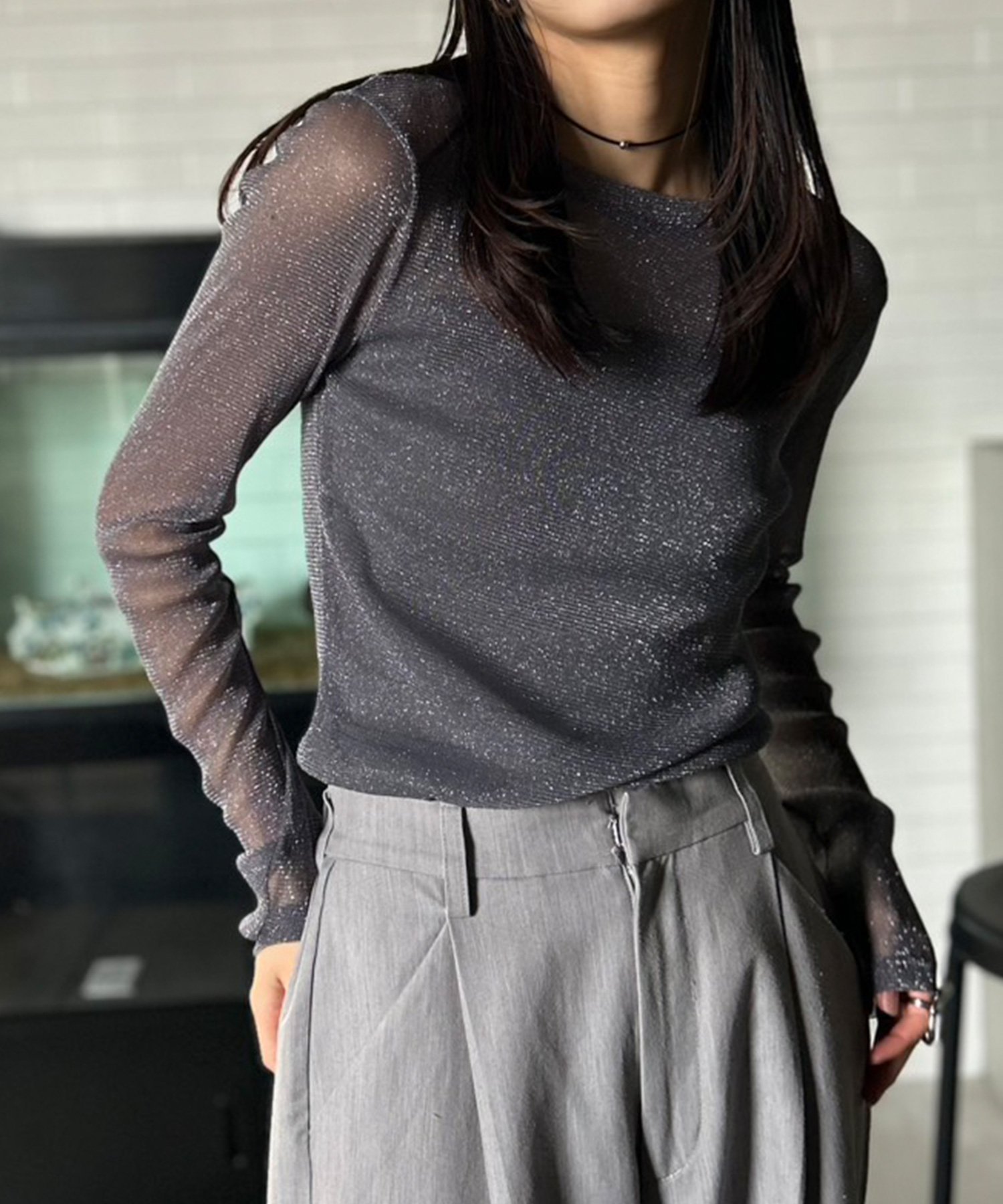 【アウトフィッター ラボ/Outfitter lab】の【全8色】 ラメシアートップス クルーネック 長袖 インテリア・キッズ・メンズ・レディースファッション・服の通販 founy(ファニー) ファッション Fashion レディースファッション Fashion for Women トップス・カットソー Cut & Sew Tops インナー Innerwear オケージョン Occasion Wear カーディガン Cardigan, Knitwear シアー Sheer, See-Through シルバー Silver, Metallic Silver シンプル Simple, Minimal ジャケット Jacket, Outerwear スウェット / スエット Sweatshirt, Sweatwear スラックス Slacks, Dress Pants デニム Denim, Jeans Material トレンド Trend, Trending Now 長袖 Long Sleeve, Full Sleeve フェミニン Feminine, Girly A/W・秋冬 Autumn/Winter S/S・春夏 SS, Spring/Summer, Warm Season おすすめ Recommended / Our Picks 夏 Summer 旅行 Travel セレモニー Ceremony 入学式 Entrance Ceremony 卒業式 Graduation Ceremony 結婚式 Wedding 二次会 After Party ビジネス 仕事 通勤 Business / Work / Commuting ダークグレー|ID: prp329100004868095 ipo3291000000036270376