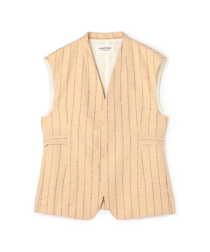 【トゥモローランド/TOMORROWLAND】のダブルカバーリネン ジレ インテリア・キッズ・メンズ・レディースファッション・服の通販 founy(ファニー) https://founy.com/ ファッション Fashion レディースファッション Fashion for Women アウター Coat / Outerwear Collection トップス・カットソー Cut & Sew Tops ベスト&ジレ / 重ね着スタイル Vests & Gilets おすすめ Recommended / Our Picks ストライプ Stripe, Striped Pattern ツイル Twist, Twisted Detail フィット Fit, Slim Fit リネン Linen, Linen Fabric リラックス Relax, Relaxed Fit ワッシャー Washer, Crinkled Finish |ID: prp329100004868097 ipo3291000000036270411