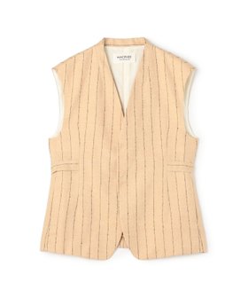 【トゥモローランド/TOMORROWLAND】のダブルカバーリネン ジレ 人気、トレンドファッション・服の通販 founy(ファニー) ファッション Fashion レディースファッション Fashion for Women アウター Coat / Outerwear Collection トップス・カットソー Cut & Sew Tops ベスト&ジレ / 重ね着スタイル Vests & Gilets おすすめ Recommended / Our Picks ストライプ Stripe, Striped Pattern ツイル Twist, Twisted Detail フィット Fit, Slim Fit リネン Linen, Linen Fabric リラックス Relax, Relaxed Fit ワッシャー Washer, Crinkled Finish |ID:prp329100004868097