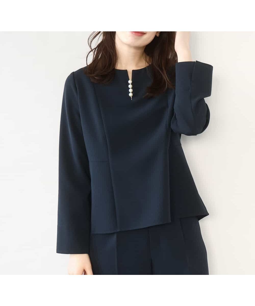 【オフオン/ofuon】のダブルクロス ペプラムブラウス/洗える/WEB限定サイズあり 人気、トレンドファッション・服の通販 founy(ファニー) 　ファッション　Fashion　レディースファッション　Fashion for Women　トップス・カットソー　Cut & Sew Tops　シャツ・ブラウス・オフィスカジュアル　Elegant Blouses & Button-Ups　春　Spring　洗える　Machine Washable　秋　Autumn　シンプル　Simple, Minimal　ストレッチ　Stretch, Stretchy Fabric　スリット　Slit, Slit Detail　セットアップ　Set-Up, Coordinated Outfit　ダブル　Double, Double-Breasted　なめらか　Smooth, Silky Texture　ペプラム　Peplum, Flared Hem　冬　Winter / This Winter　おすすめ　Recommended / Our Picks　夏　Summer　ビジネス 仕事 通勤　Business / Work / Commuting　 other-1|ID: prp329100004868100 ipo3291000000036270437