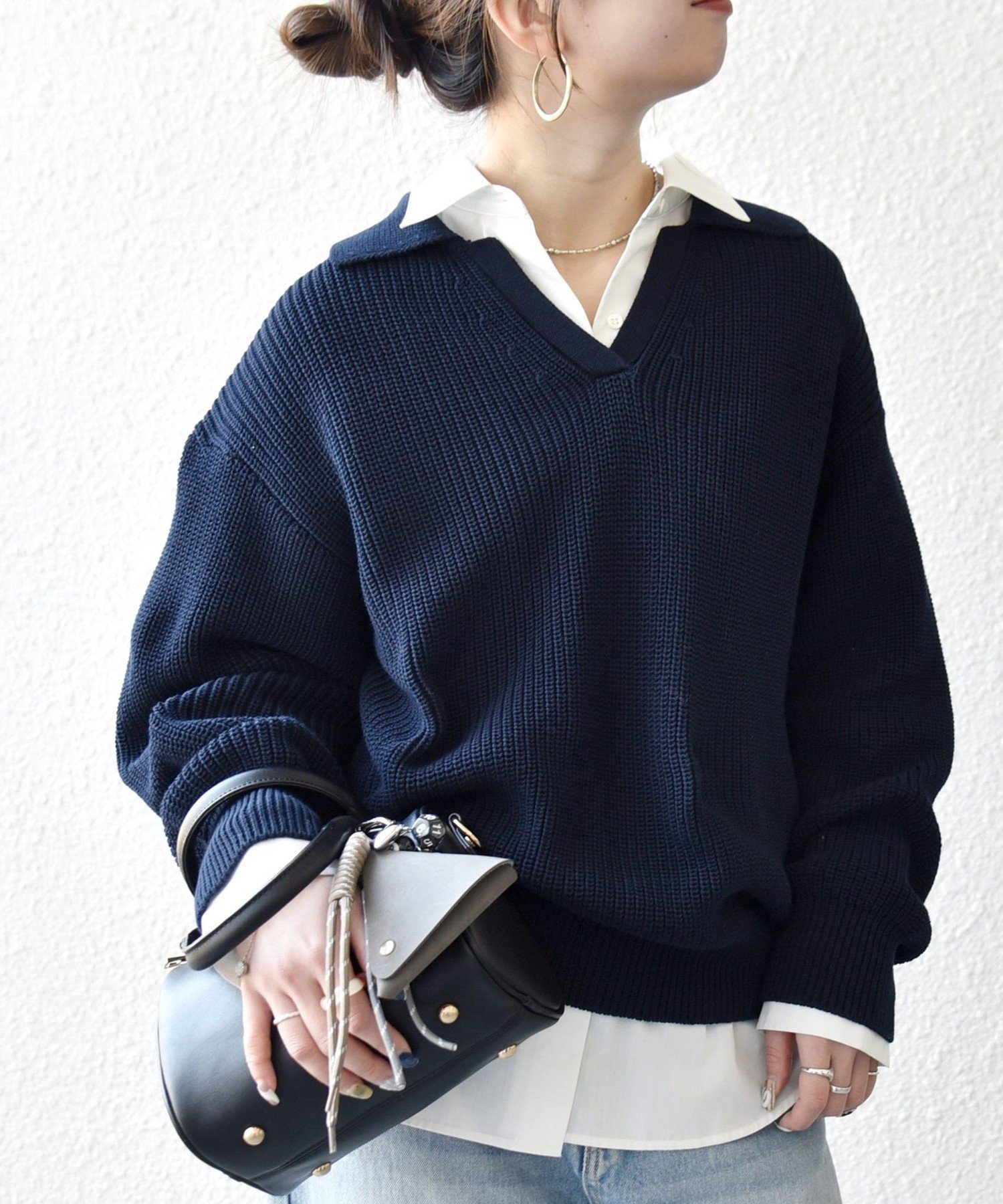 【シップス フォー ウィメン/SHIPS】のSHIPS any 手洗い可能 コットン ミックス スキッパー ポロ ニット プルオーバー インテリア・キッズ・メンズ・レディースファッション・服の通販 founy(ファニー) 　ファッション　Fashion　レディースファッション　Fashion for Women　トップス・カットソー　Cut & Sew Tops　ニット　Knit Tops & Sweaters　カジュアルプルオーバー・ニットトップス　Pullovers & Knit Tops / Casual Pullovers　春　Spring　洗える　Machine Washable　畦　Ribbed Knit　キャミ　Camisole, Cami Top　ショルダー　Shoulder, Shoulder Strap　スキッパー　Skipper, Open Collar　タンク　Tank Top, Sleeveless Top　ドロップ　Drop Shoulder, Dropped Style　ミックス　Mix, Mixed Style　ラベンダー　Lavender　リラックス　Relax, Relaxed Fit　ルーズ　Loose, Oversized　おすすめ　Recommended / Our Picks　2026年　2026　ネイビー|ID: prp329100004868101 ipo3291000000036270448