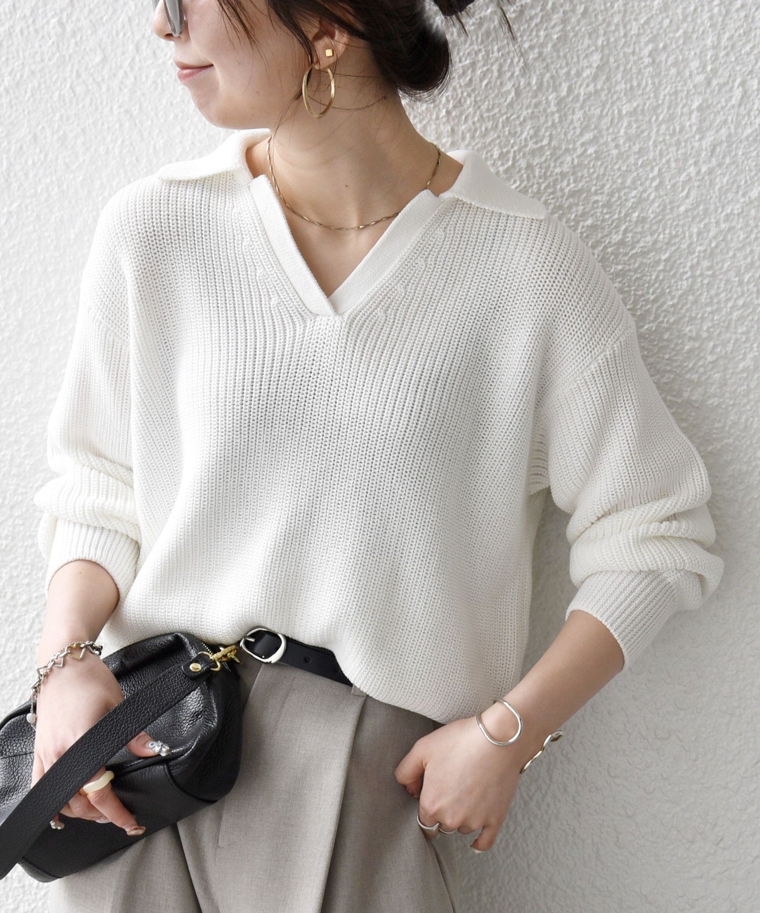 【シップス フォー ウィメン/SHIPS】のSHIPS any 手洗い可能 コットン ミックス スキッパー ポロ ニット プルオーバー インテリア・キッズ・メンズ・レディースファッション・服の通販 founy(ファニー) 　ファッション　Fashion　レディースファッション　Fashion for Women　トップス・カットソー　Cut & Sew Tops　ニット　Knit Tops & Sweaters　カジュアルプルオーバー・ニットトップス　Pullovers & Knit Tops / Casual Pullovers　春　Spring　洗える　Machine Washable　畦　Ribbed Knit　キャミ　Camisole, Cami Top　ショルダー　Shoulder, Shoulder Strap　スキッパー　Skipper, Open Collar　タンク　Tank Top, Sleeveless Top　ドロップ　Drop Shoulder, Dropped Style　ミックス　Mix, Mixed Style　ラベンダー　Lavender　リラックス　Relax, Relaxed Fit　ルーズ　Loose, Oversized　おすすめ　Recommended / Our Picks　2026年　2026　ホワイト|ID: prp329100004868101 ipo3291000000036270450