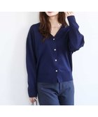 【エムケイ ミッシェルクラン/MK MICHEL KLEIN】のドット釦Vネックカーディガン(無地・ボーダー)/洗える 人気、トレンドファッション・服の通販 founy(ファニー) ファッション Fashion レディースファッション Fashion for Women トップス・カットソー Cut & Sew Tops カーディガン・羽織り Layered Style Cardigans Vネックトップス V-Neck Tops / V-Cut Neckline Shirts インナー Innerwear 春 Spring 洗える Machine Washable 秋 Autumn カーディガン Cardigan, Knitwear シルバー Silver, Metallic Silver ドット Polka Dot, Dot Pattern 長袖 Long Sleeve, Full Sleeve ハイネック High Neck, Mock Neck ボーダー Border, Stripe 無地 Plain, Solid Color 冬 Winter / This Winter 夏 Summer thumbnail ネイビー(無地)|ID: prp329100004868103 ipo3291000000036270479