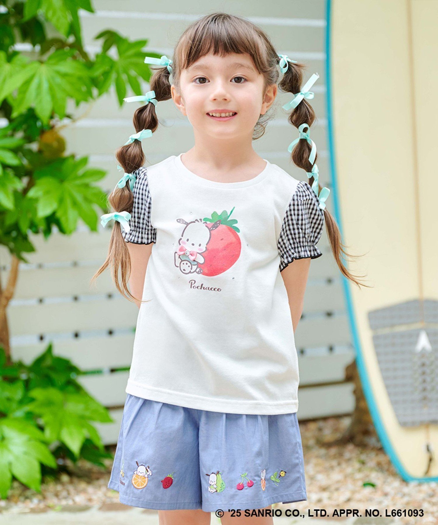 【エニー/ANY / KIDS】の【any FAM ×サンリオキャラクターズ】パフスリーブ Tシャツ インテリア・キッズ・メンズ・レディースファッション・服の通販 founy(ファニー) 　ファッション　Fashion　キッズファッション　Fashion for Kids　キャラクター　Character, Licensed Characters　キュロット　Culottes, Wide Shorts　サッカー　Seersucker, Summer Fabric　スパンコール　Sequins, Sequin Embellishment　スリーブ　Sleeve, Long Sleeve / Short Sleeve　ネックレス　Necklace, Pendant Necklace　人気　Popular, Best Seller　ビジュー　Bijou, Jewel-like Accent　フロント　Front, Front Design　プリント　Print, Printed Pattern　リボン　Ribbon, Bow　おすすめ　Recommended / Our Picks　夏　Summer　ポチャッコ×オフホワイト[001]|ID: prp329100004868331 ipo3291000000036273991