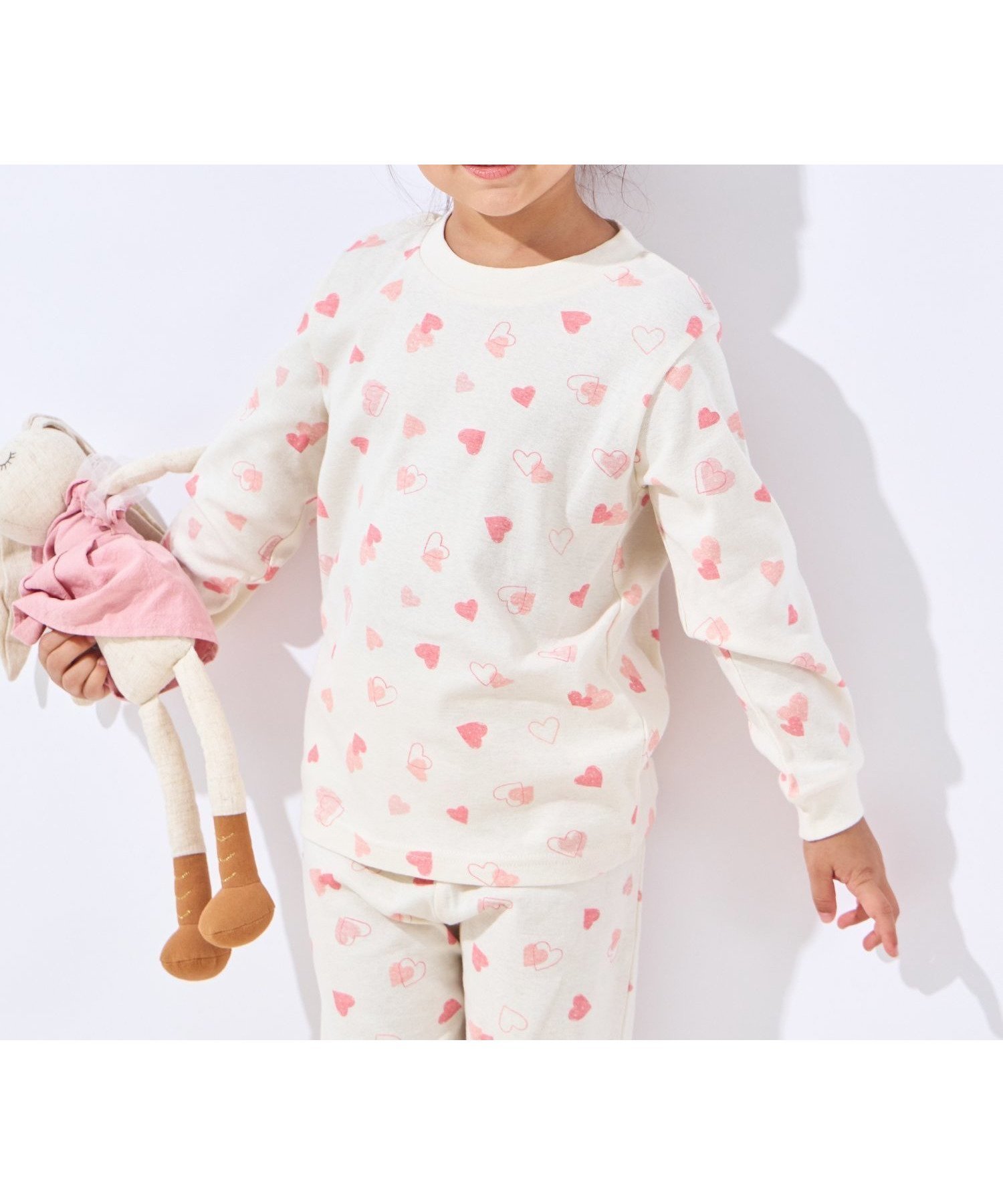 【その他のブランド/Other】のガールズルームウェア インテリア・キッズ・メンズ・レディースファッション・服の通販 founy(ファニー) 　ファッション　Fashion　キッズファッション　Fashion for Kids　吸水　Absorbent, Quick-Dry　トレンド　Trend, Trending Now　パジャマ　Pajamas, Sleepwear　プリント　Print, Printed Pattern　ラベンダー　Lavender　リボン　Ribbon, Bow　再入荷　Restock / Back in Stock　お家時間・ステイホーム　Stay Home / At Home　アイボリーハート|ID: prp329100004868375 ipo3291000000036274155